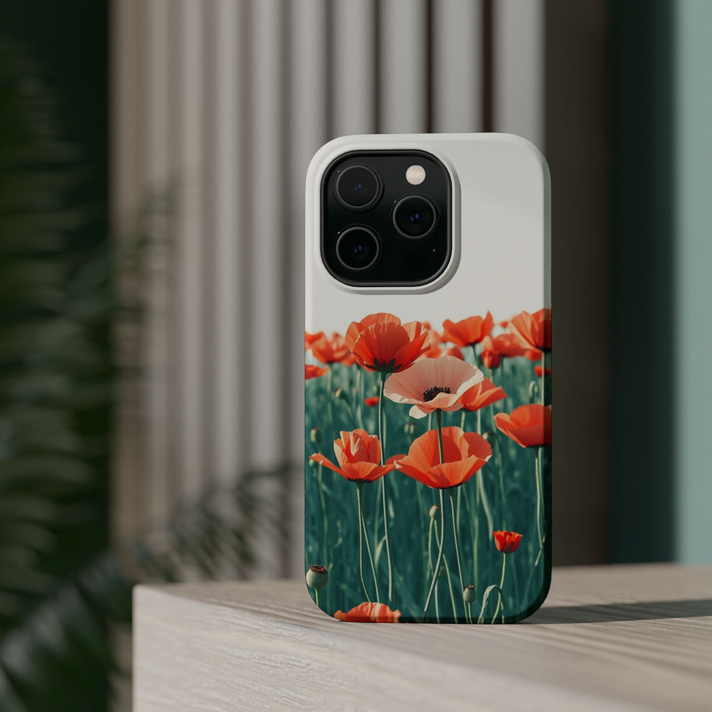 iPhone Mint And Blush Poppy Field 10 Slim Everyday Designer Case · iPhone Case