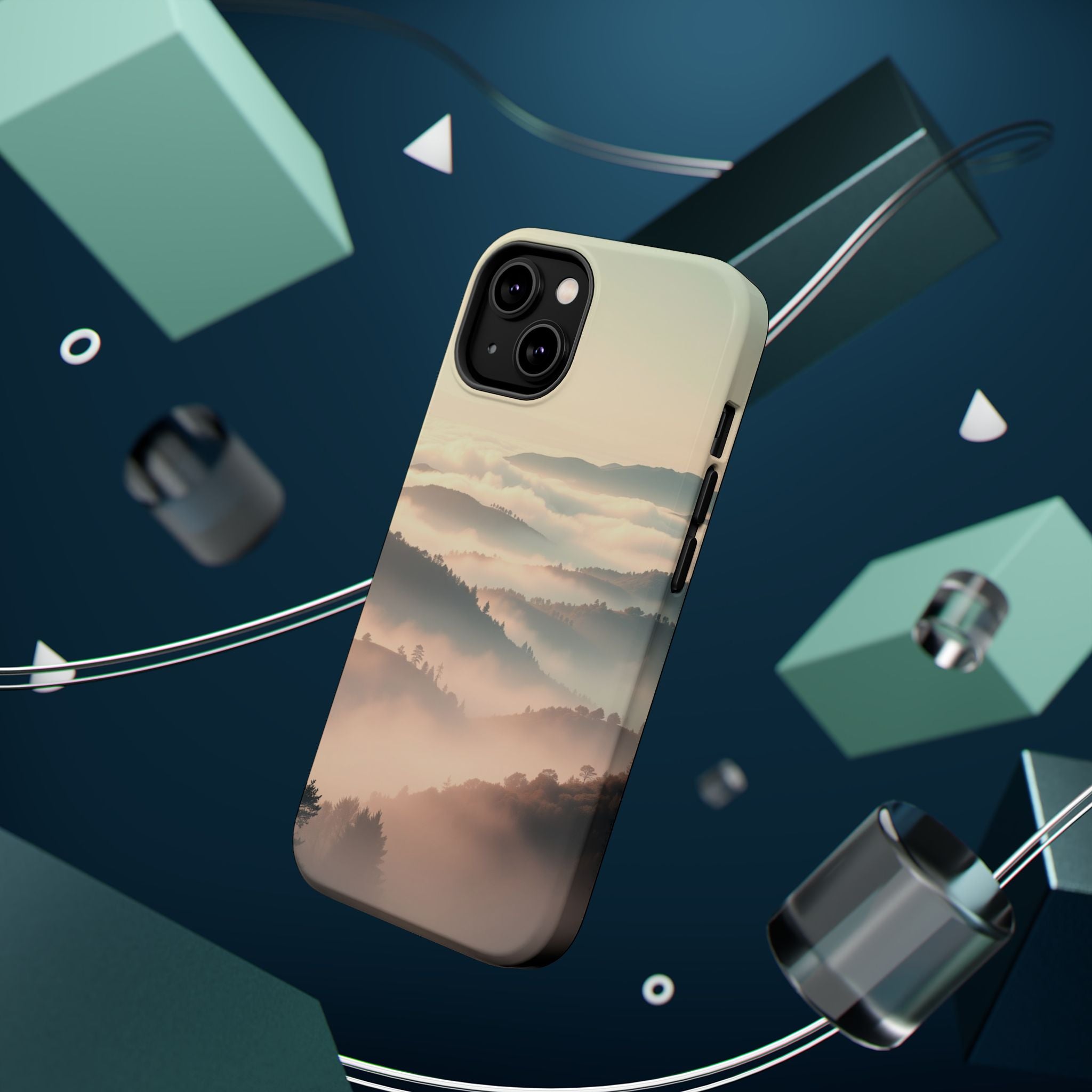 iPhone Mint And Blush Fog Rolling Over Hills Slim iPhone Everyday · iPhone Case