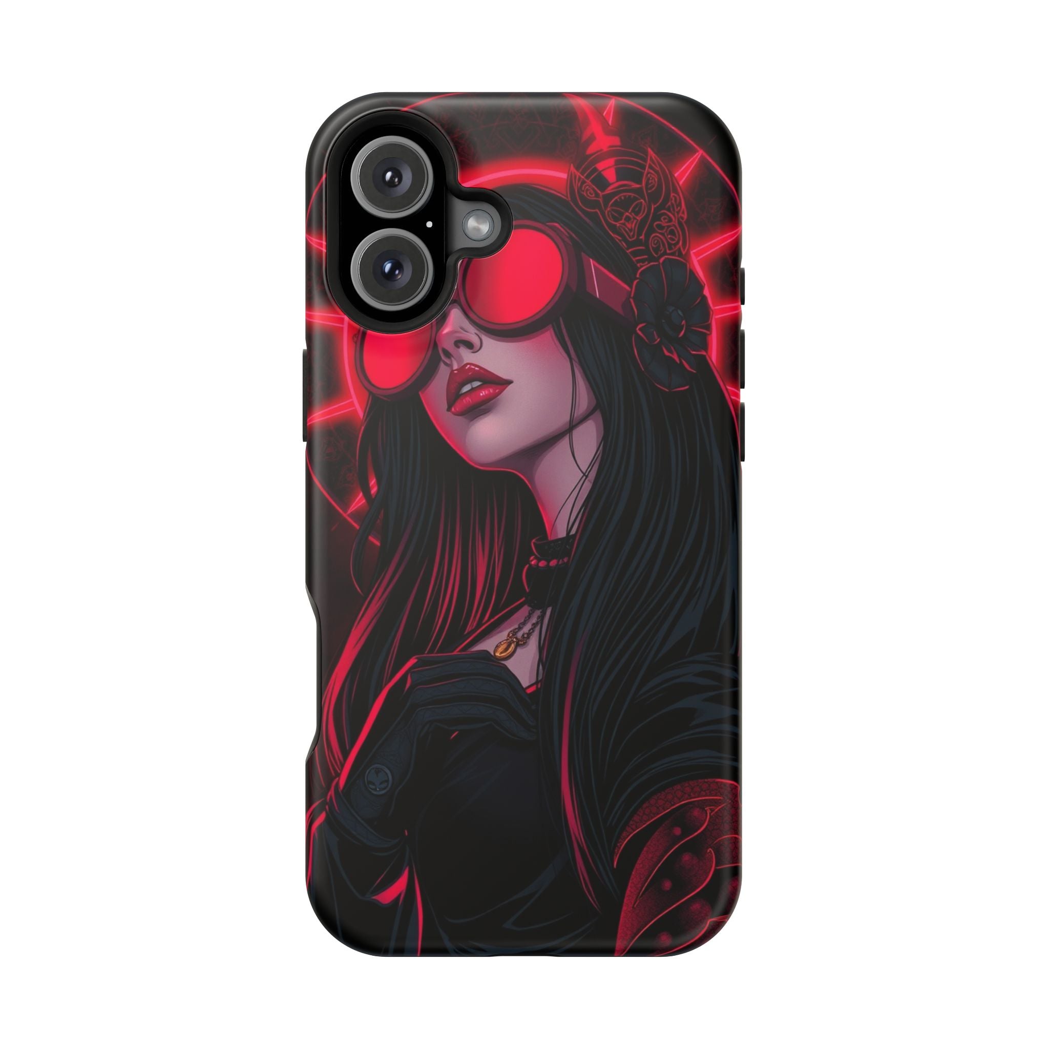 iPhone Black And Crimson Art Nouveau Female Slim Everyday Designer Case · iPhone