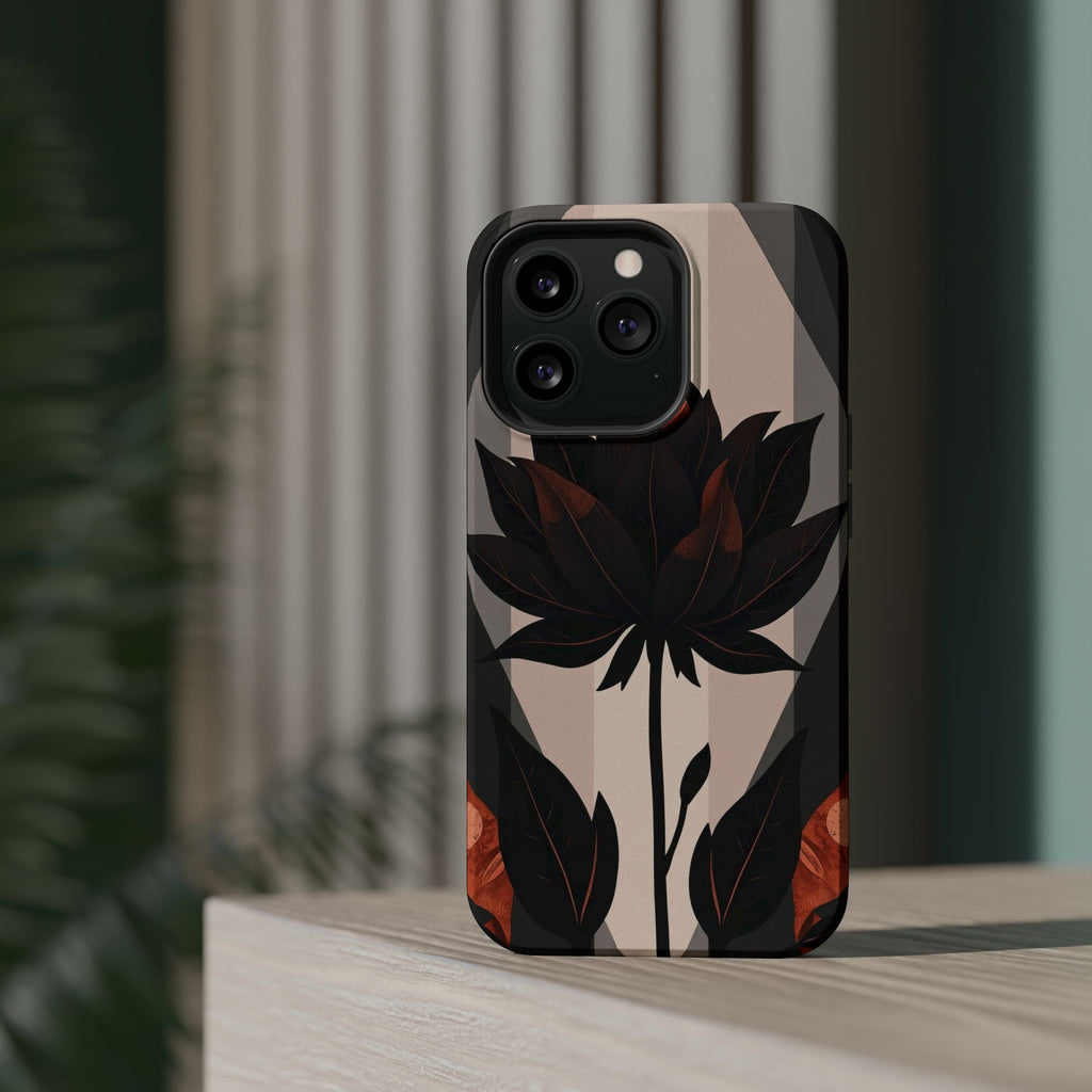 iPhone Charcoal And Copper Floral Silhouette Slim iPhone Everyday · iPhone Case