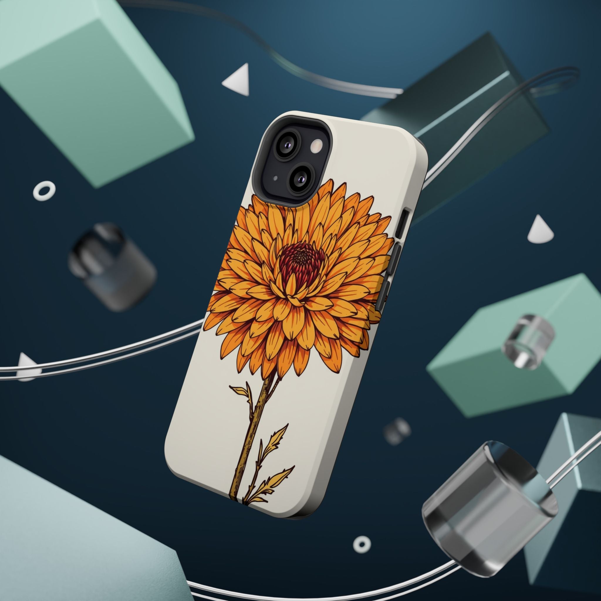 iPhone Mustard And Rust Chrysanthemum Classic Slim iPhone Everyday · iPhone Case