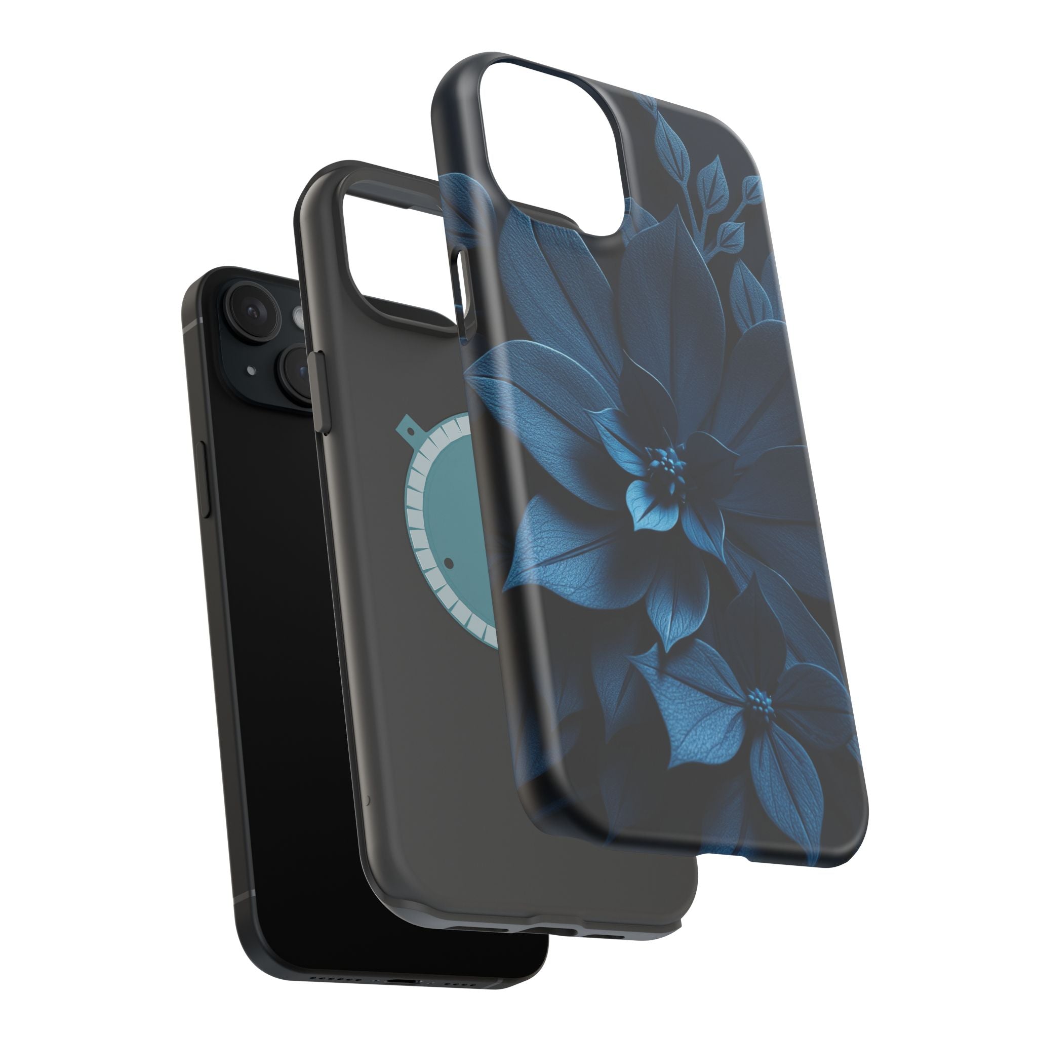 iPhone Midnight Blue And Silver Floral Dark Academia iPhone Slim · iPhone Case