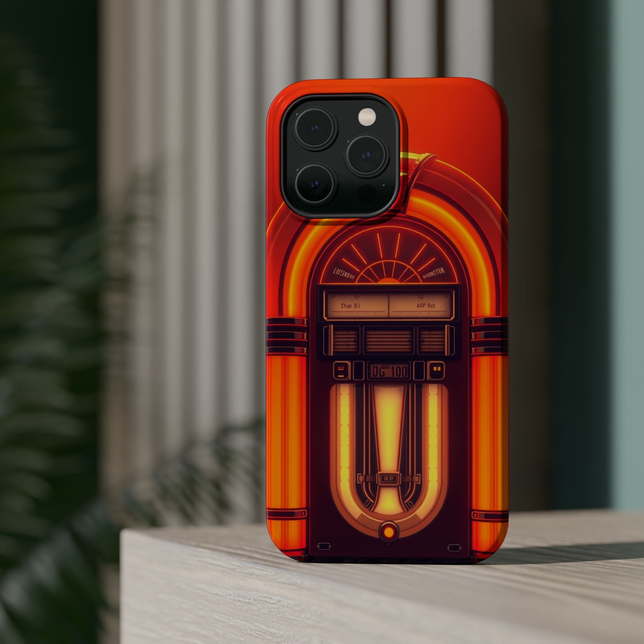 iPhone Jukebox Glow Neon Cyberpunk Bold Modern Everyday Snap Case · iPhone Case