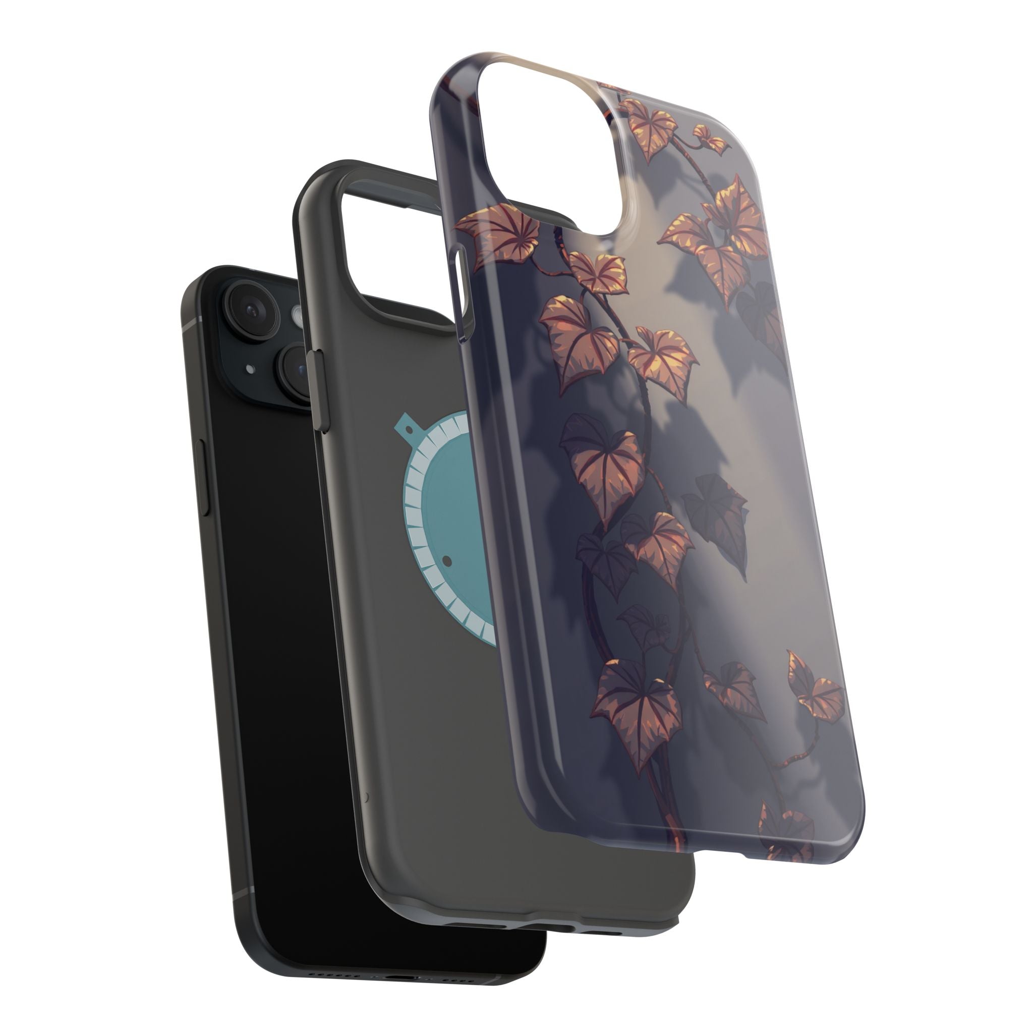 iPhone Charcoal And Copper Art Nouveau Vine Soft iPhone 13 Finish · iPhone Case