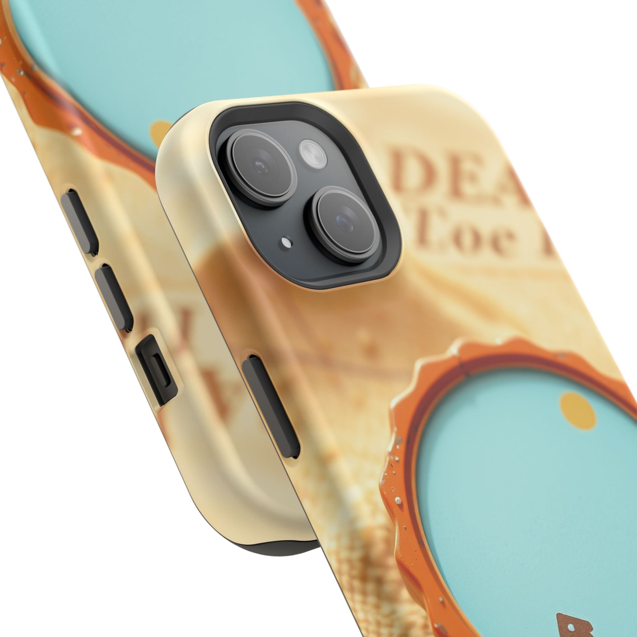 iPhone Burnt Orange And Sand Retro Travel Badge Soft Finish Everyday Case · iPho