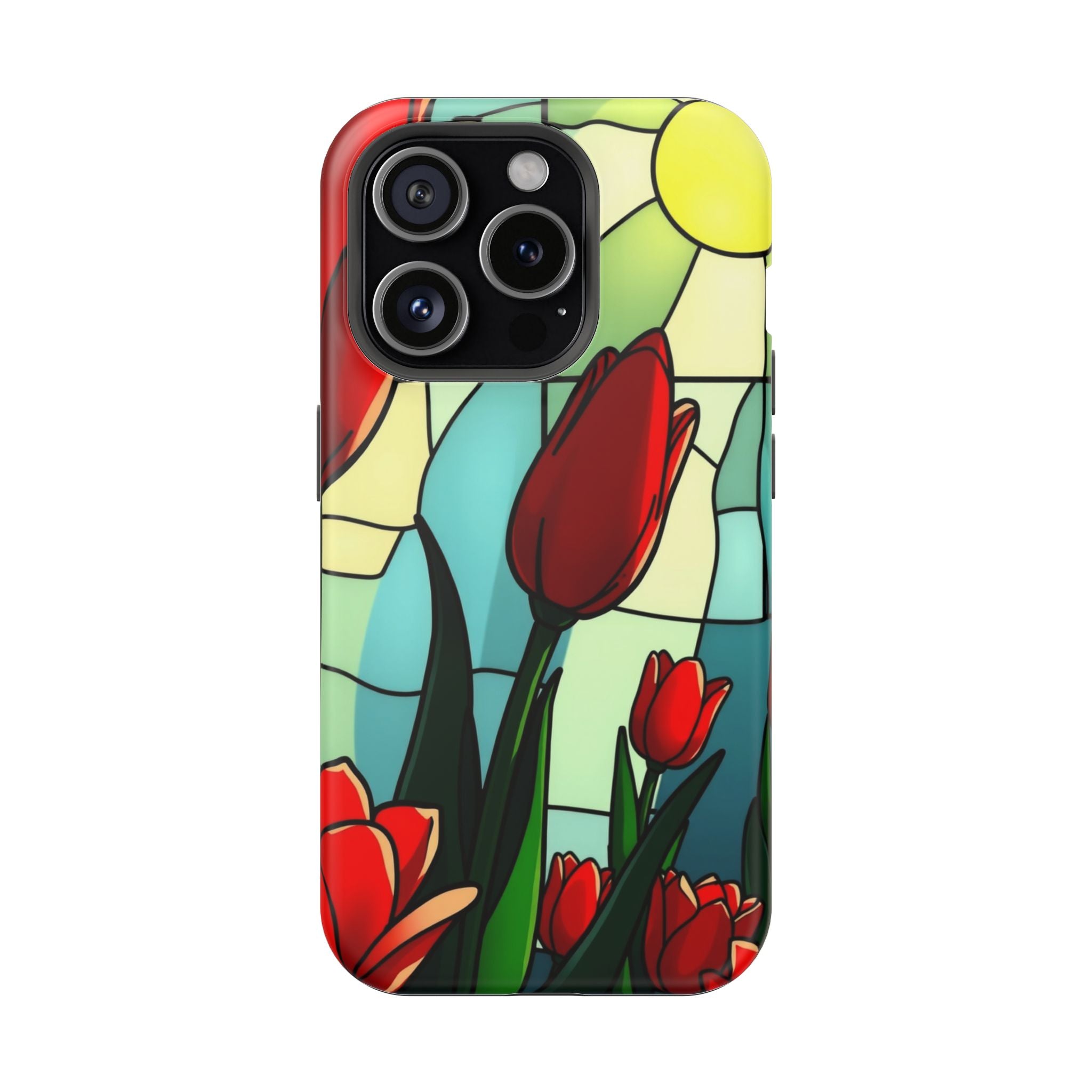 iPhone Tulip Row Stained Glass Slim Everyday Designer Case · iPhone Case