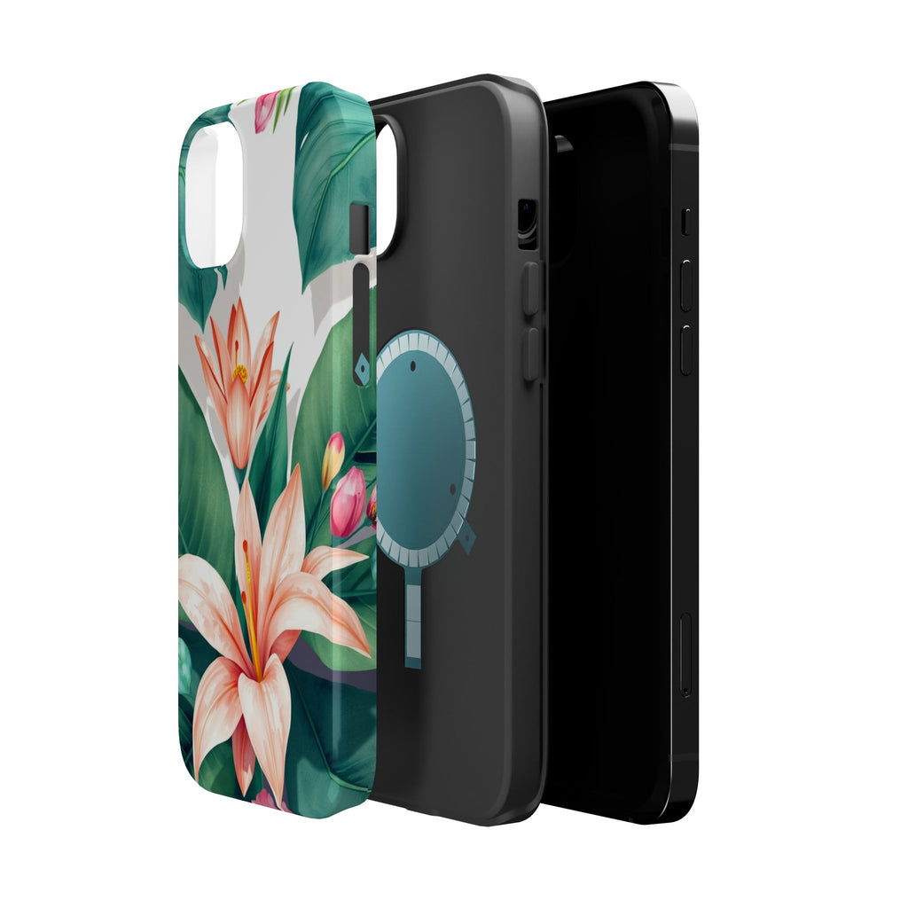 iPhone Tropical Bloom Sage And Ivory Slim Snap Case Gal · iPhone Case