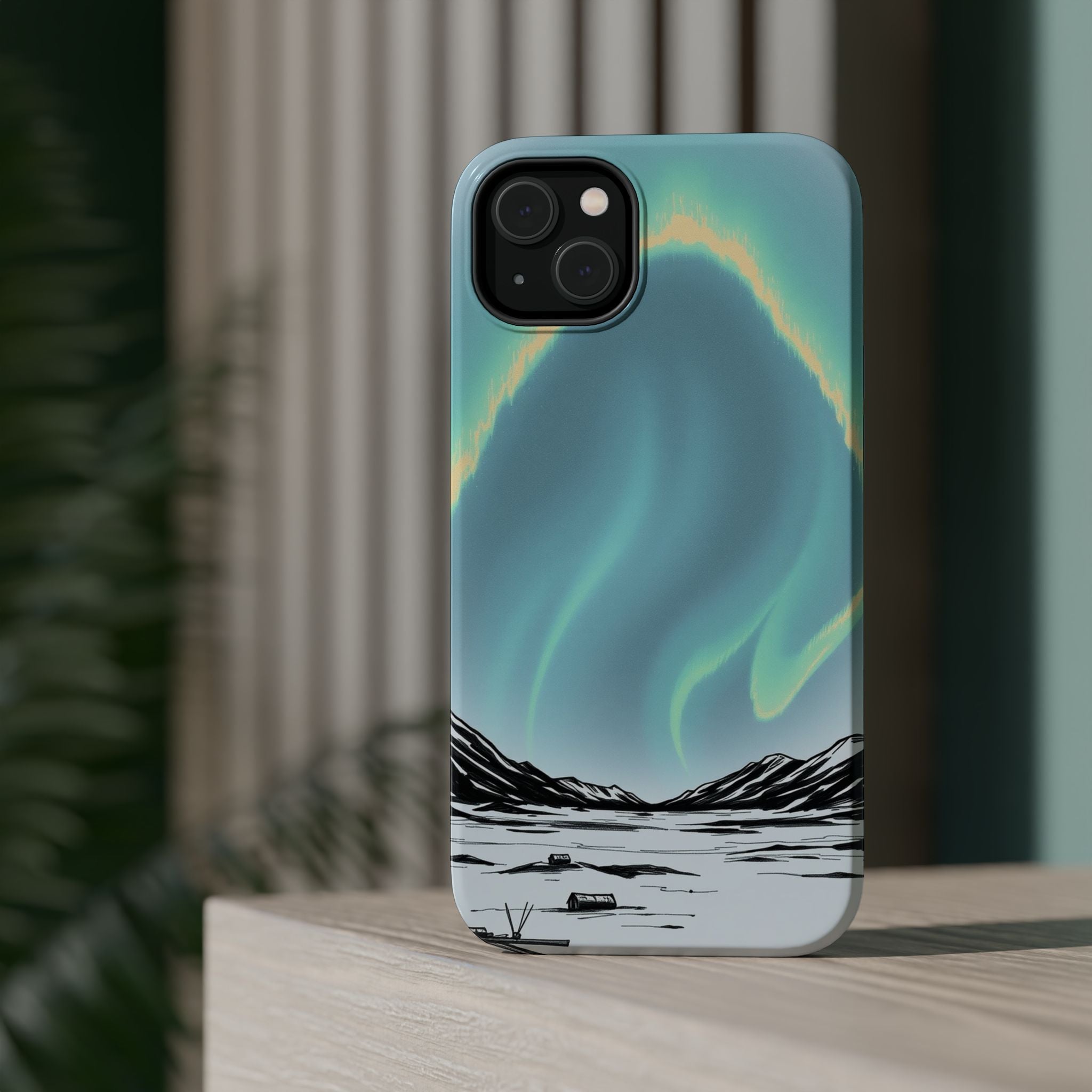 iPhone Charcoal And Copper Northern Lights Slim iPhone Everyday · iPhone Case