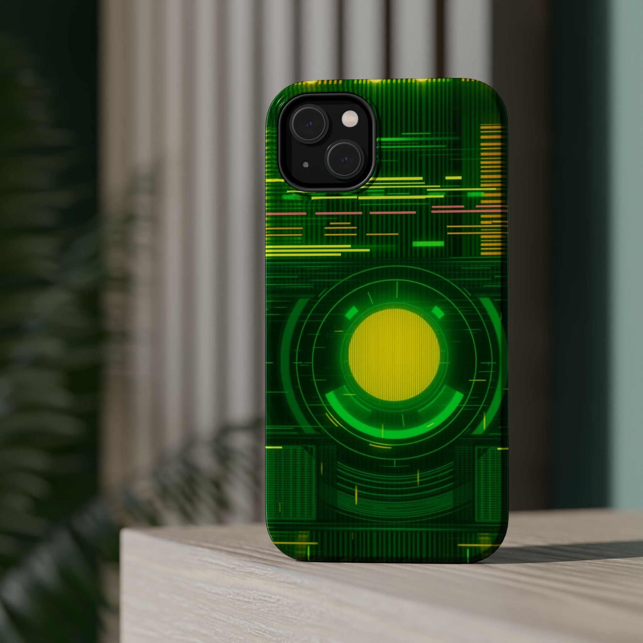 iPhone Emerald Green And Gold VHS Static Slim Everyday Designer Case · iPhone Ca