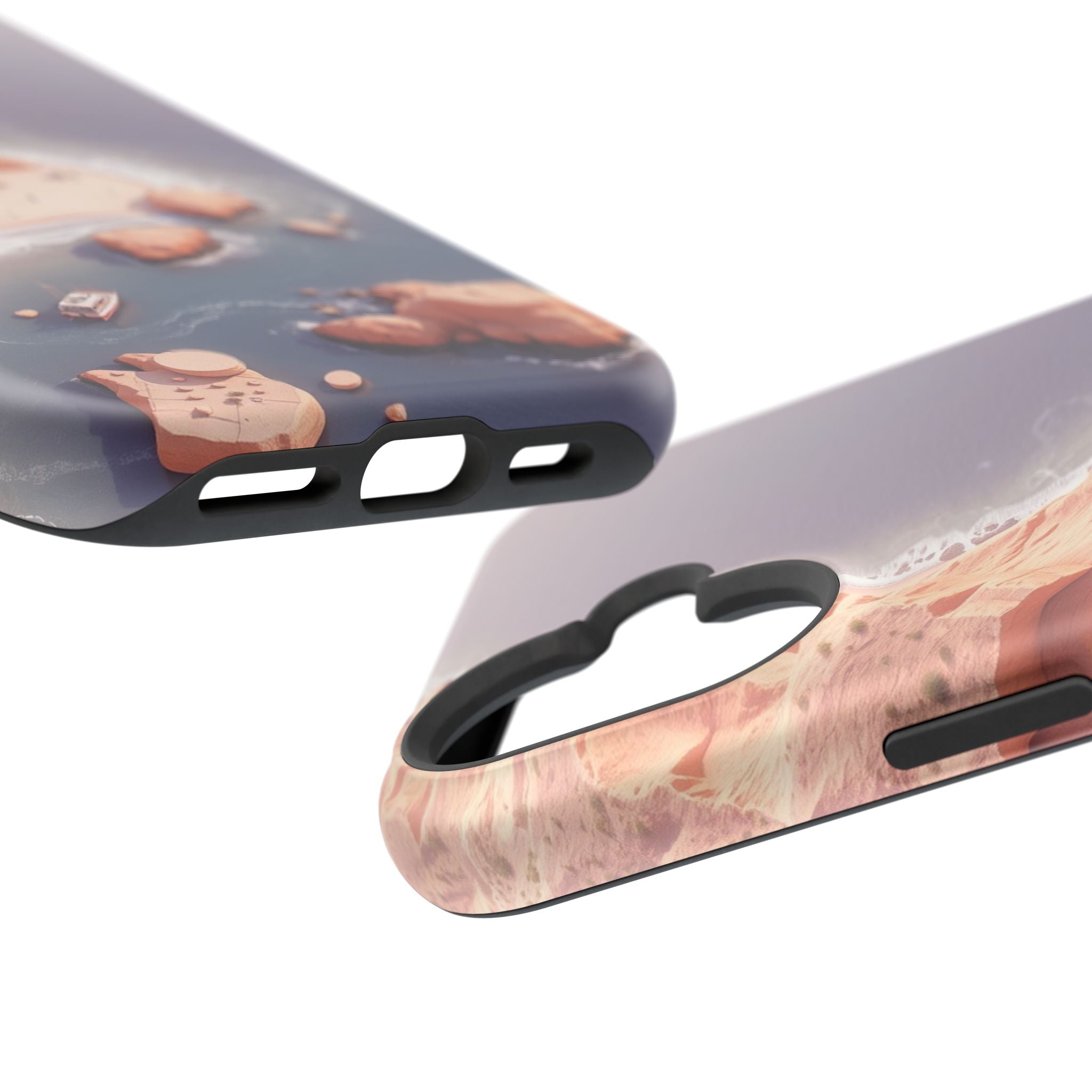 iPhone Rose Pink And Cream Shoreline Aerial Soft iPhone 17 Finish · iPhone Case