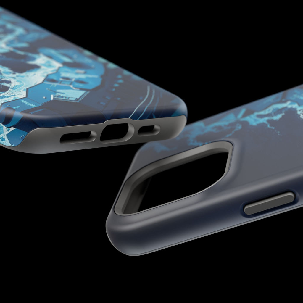 iPhone Midnight Blue And Silver Shoreline Aerial Clean iPhone Minimal · iPhone C