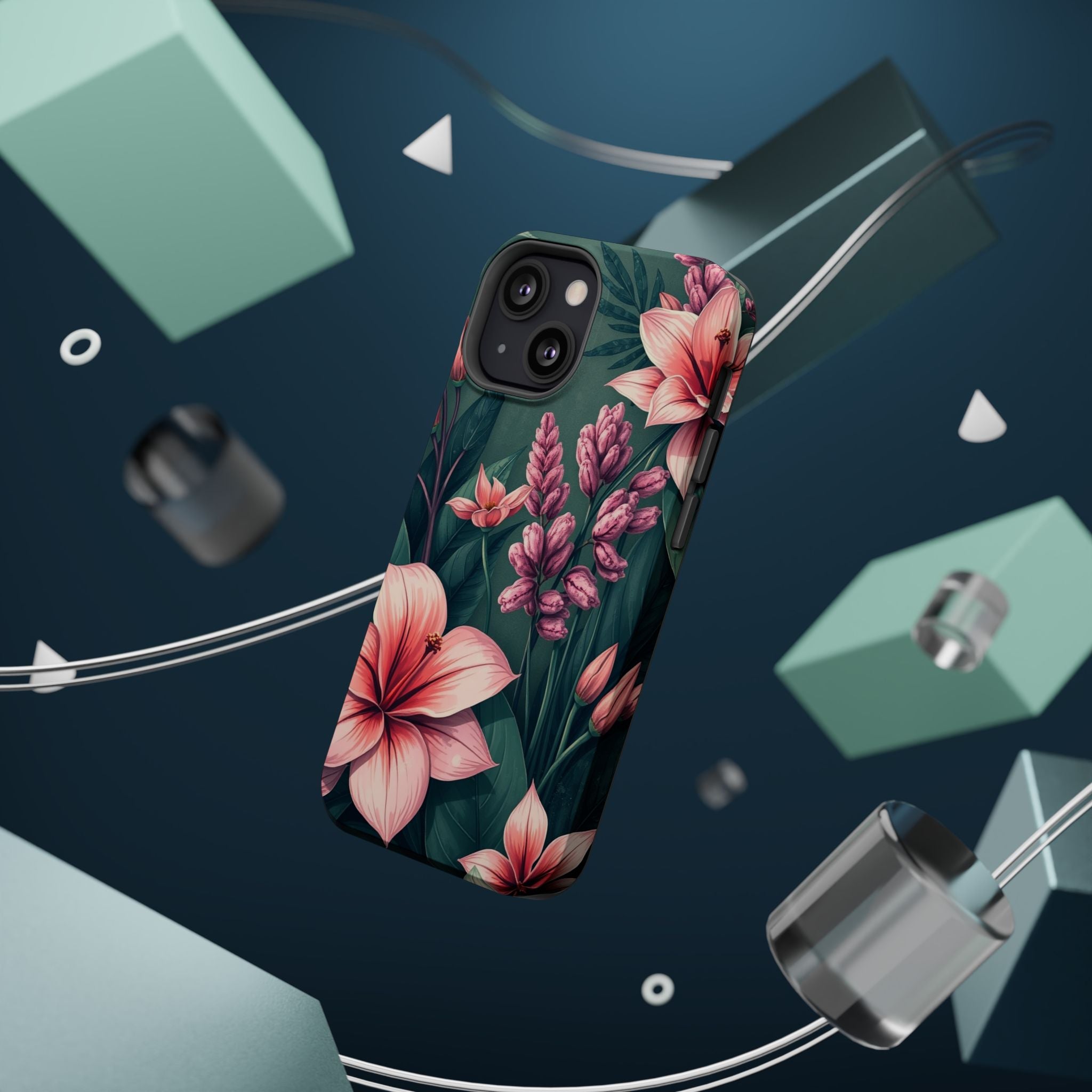iPhone Mint And Blush Jungle Floral Slim Everyday Designer Case · iPhone Case