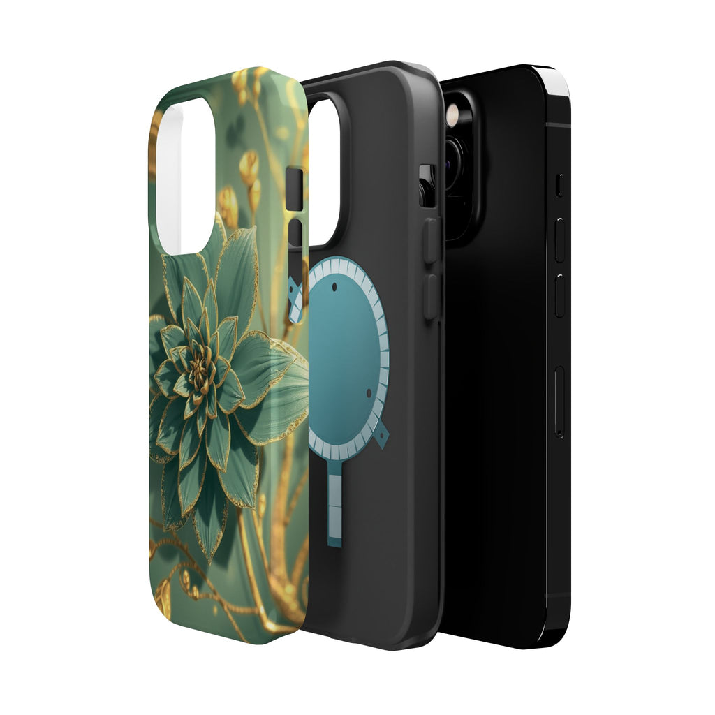 iPhone Floral Gold Foil Pixel Art -Bit Slim Everyday Designer Case · iPhone Case