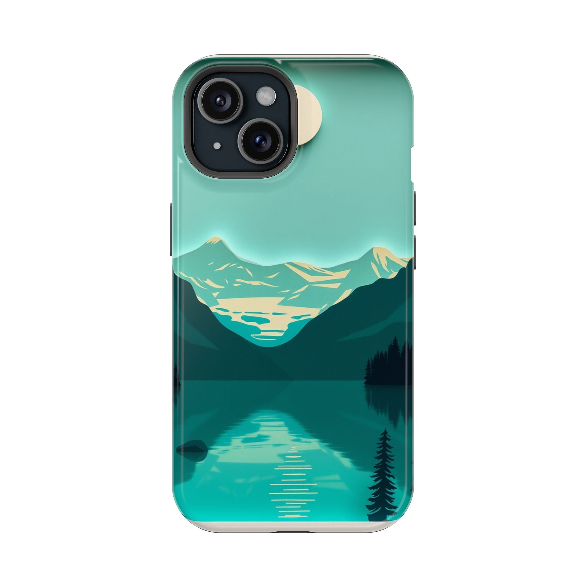 iPhone Glacier Lake Paper Cut Art Bold Modern Everyday Snap Case · iPhone Case