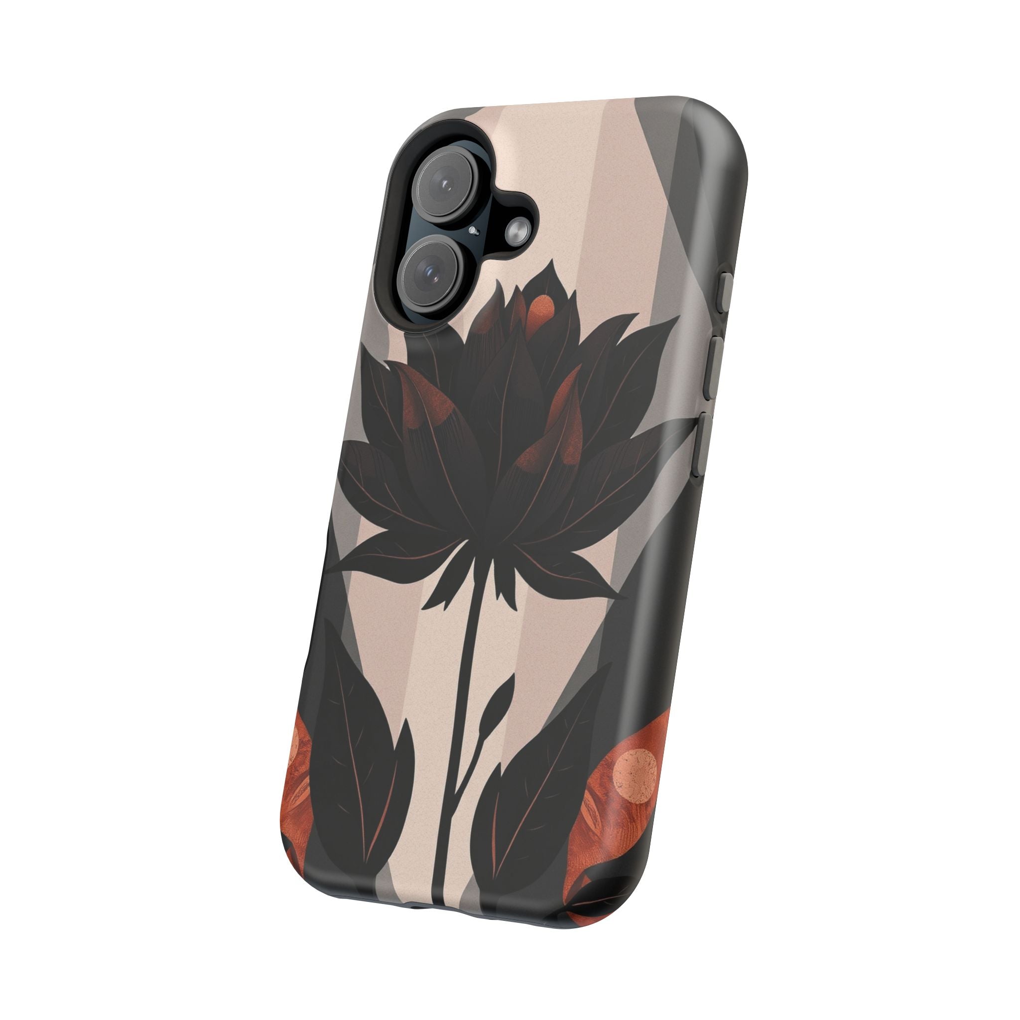 iPhone Charcoal And Copper Floral Silhouette Slim iPhone Everyday · iPhone Case