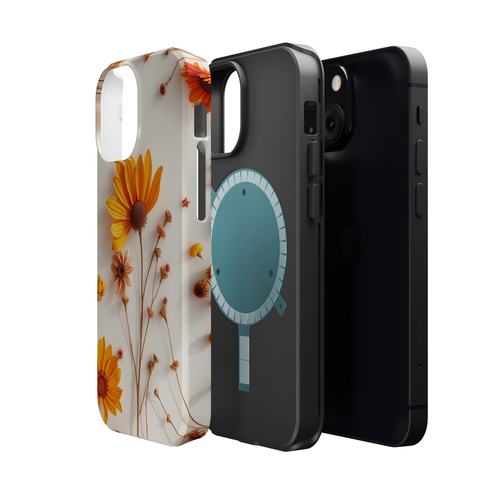 iPhone Mustard And Rust Dried Flower Flat Lay Carry Case Slim Snap Case · iPhone
