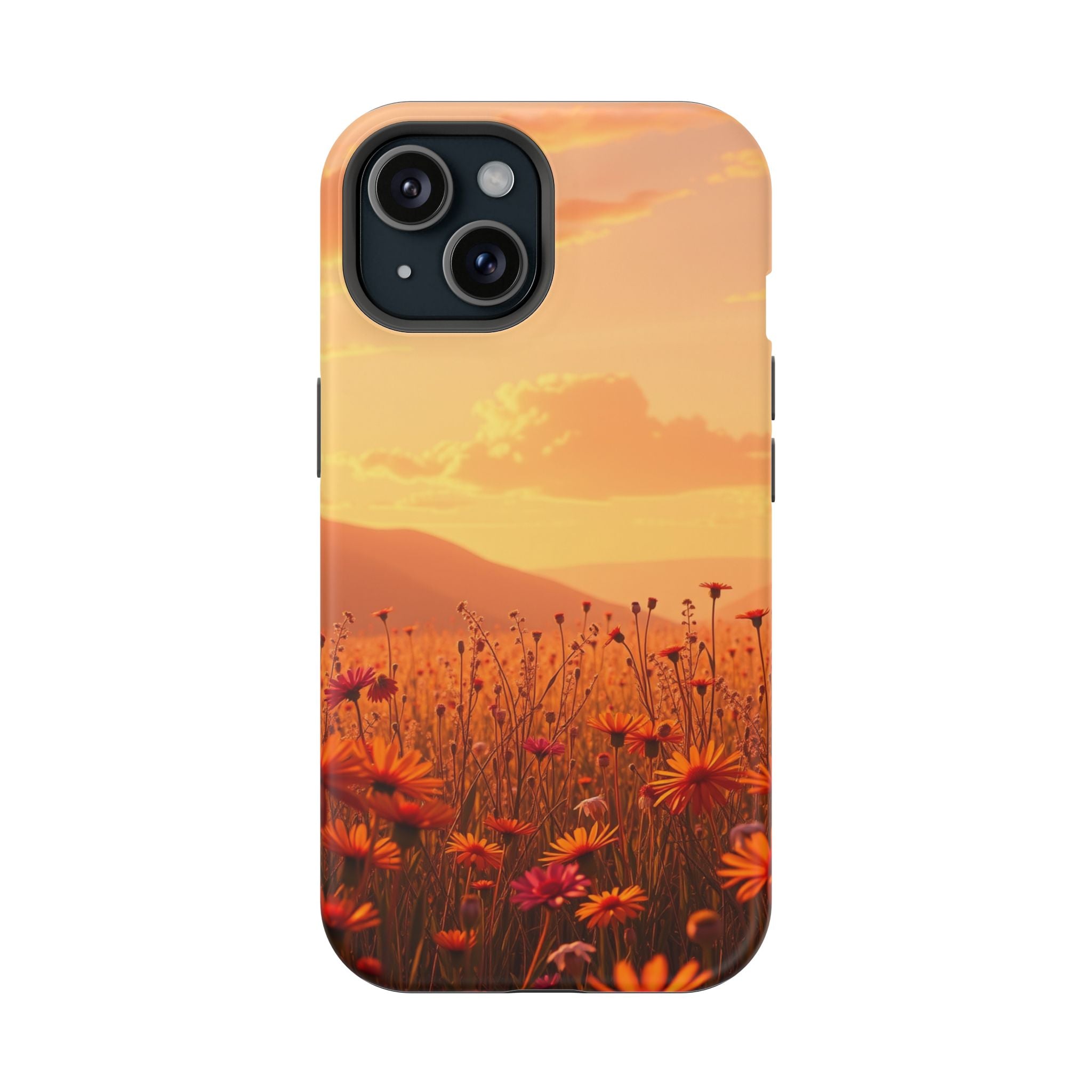 iPhone Sunset Amber And Peach Wildflower Field Soft iPhone Finish · iPhone Case