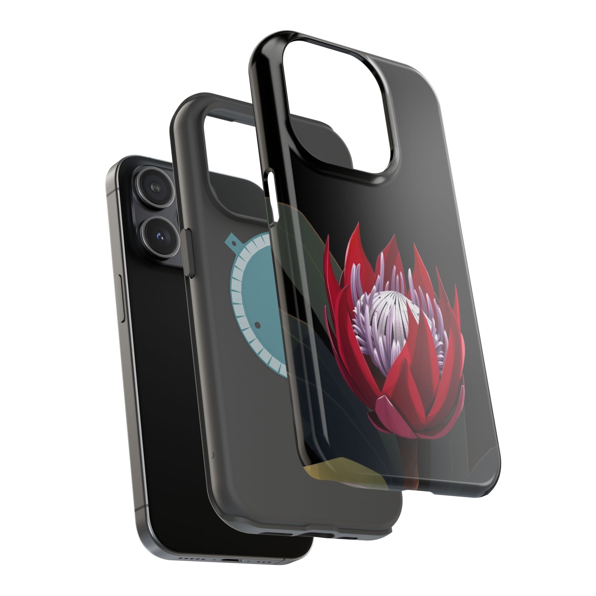 iPhone Black And Crimson Protea Bold Slim Everyday Designer Case · iPhone Case