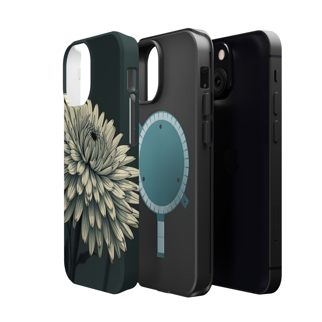 iPhone Chrysanthemum Classic Dark Gothic Ink Carry Case Slim Snap Case · iPhone