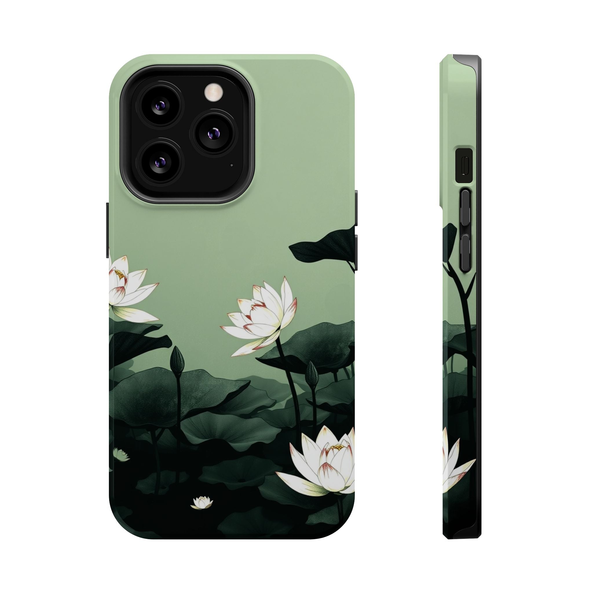 iPhone Sage And Ivory Lotus Pond Bold Modern Everyday Snap Case · iPhone Case