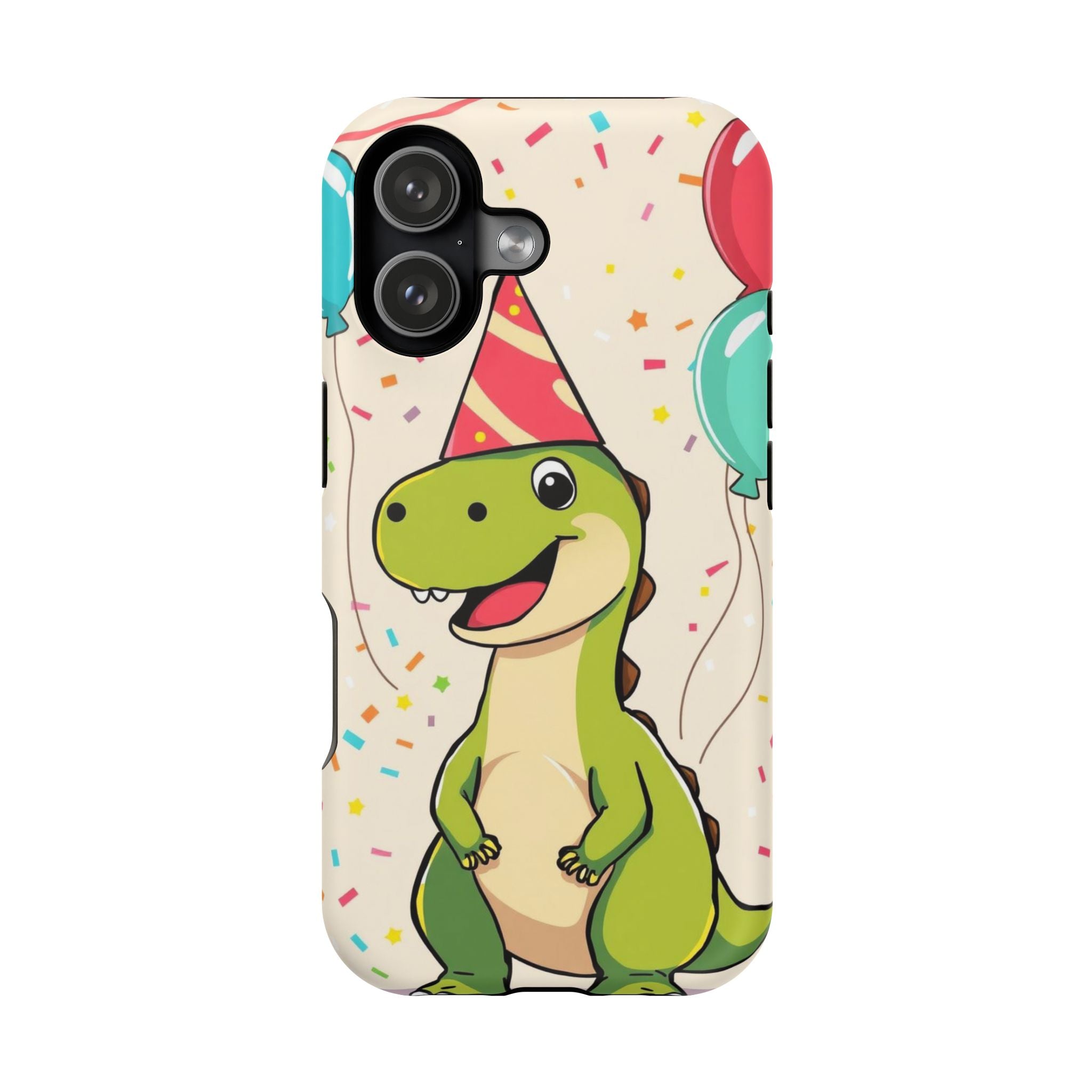 iPhone Dino with Party Hat Kids Fun Phone Case Gift Slim Snap Case · iPhone Case