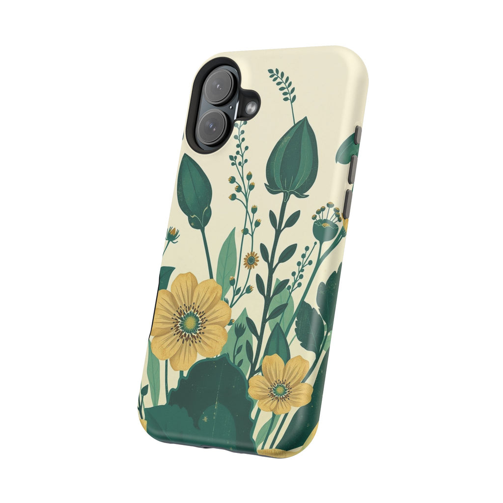 iPhone Emerald Green And Gold Pressed Botanicals Clean iPhone Minimal · iPhone C