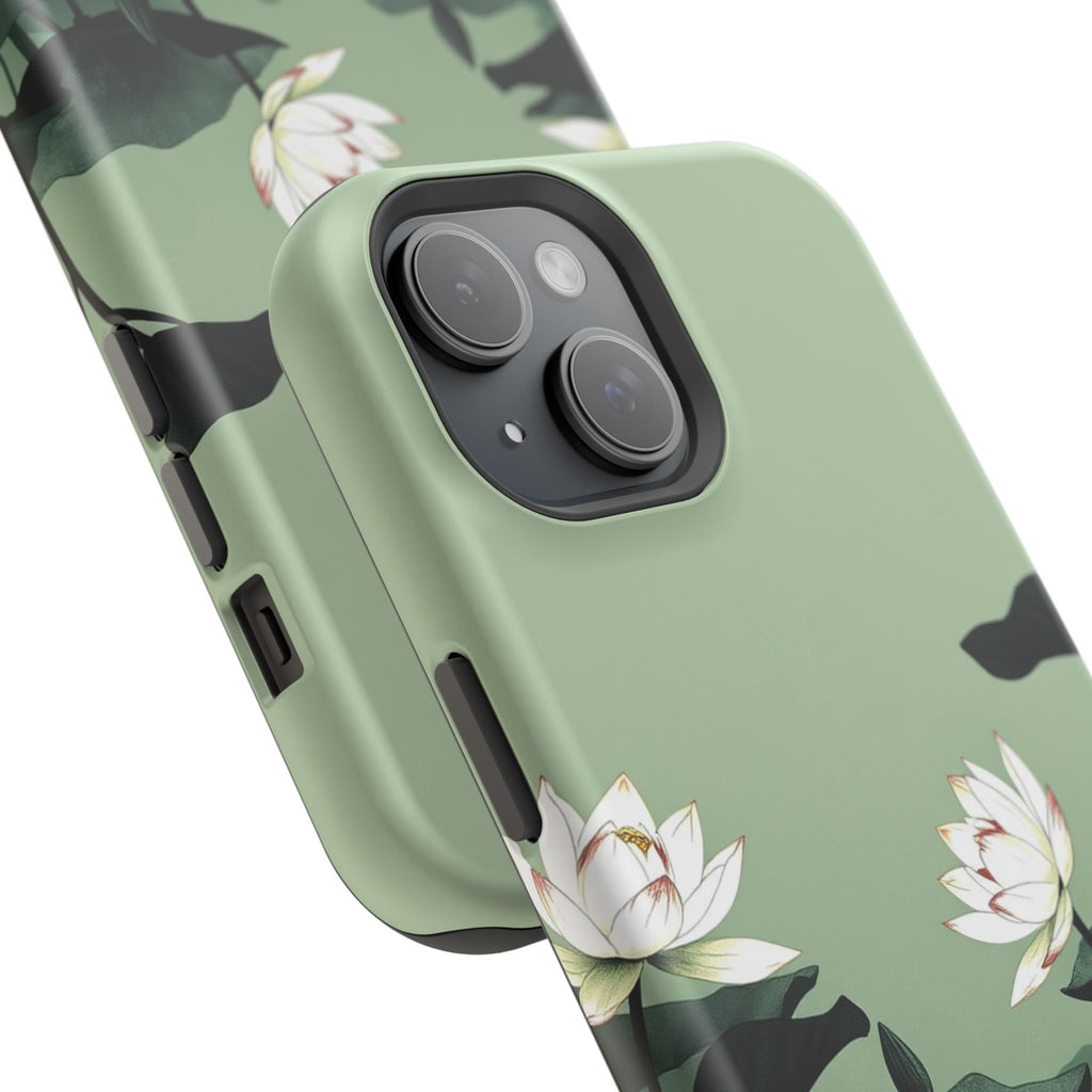 iPhone Sage And Ivory Lotus Pond Bold Modern Everyday Snap Case · iPhone Case