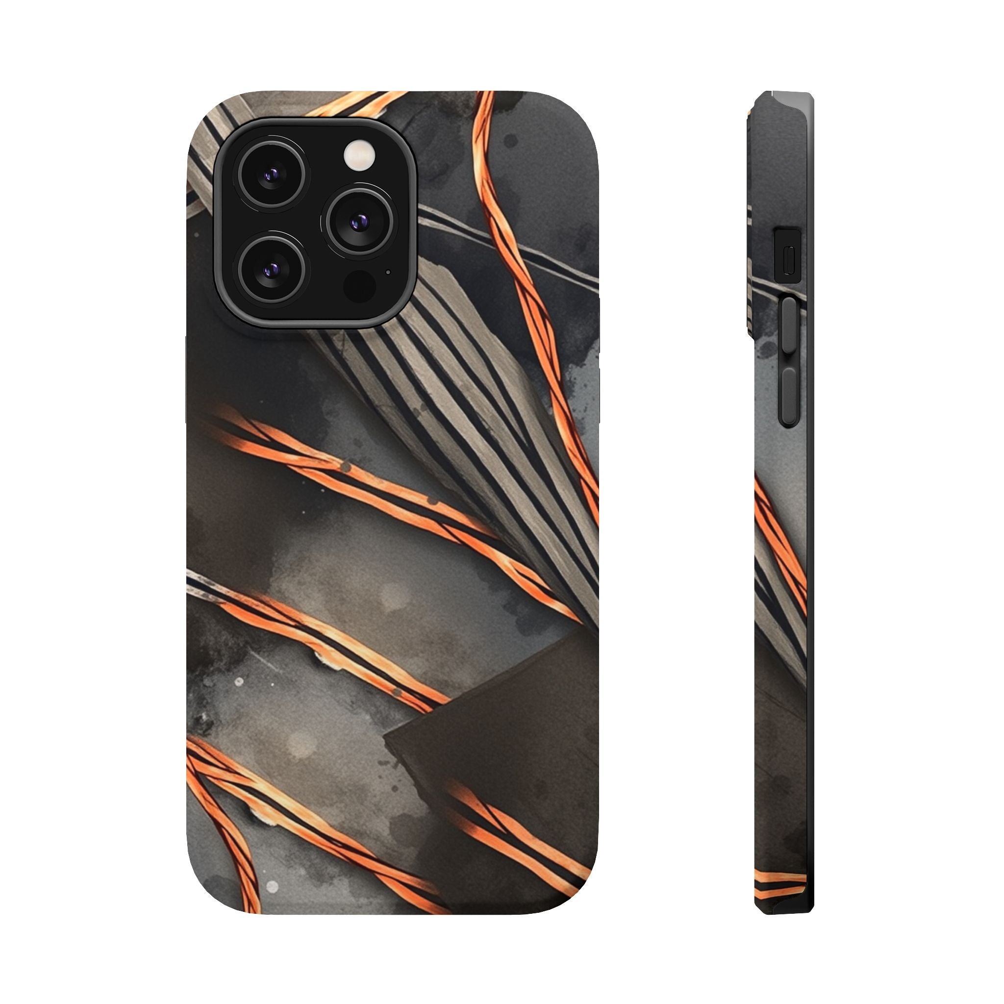 iPhone Charcoal And Copper Thread Pattern Slim iPhone Everyday Designer · iPhone
