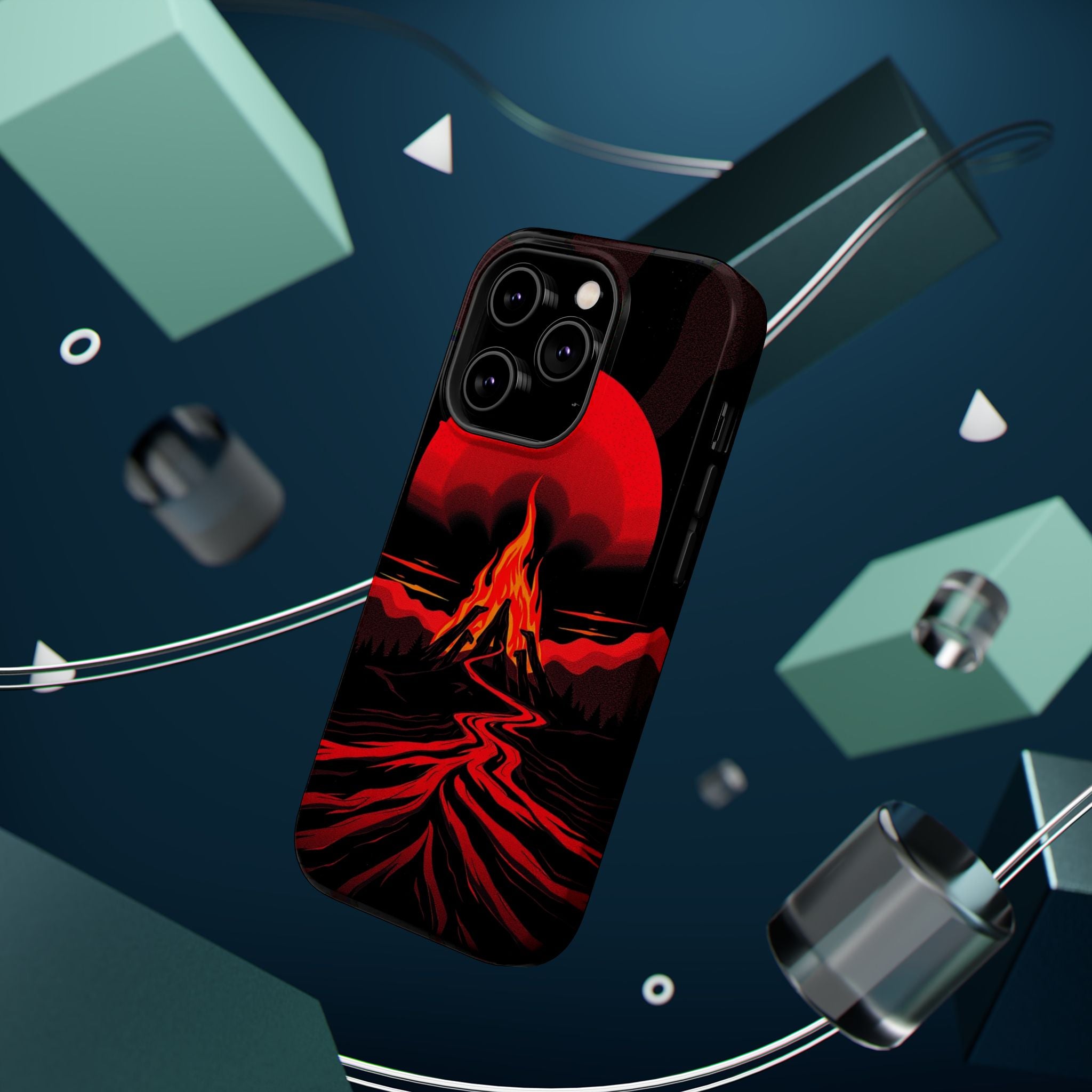 iPhone Black And Crimson Wildfire Glow Slim Everyday Designer Case · iPhone Case