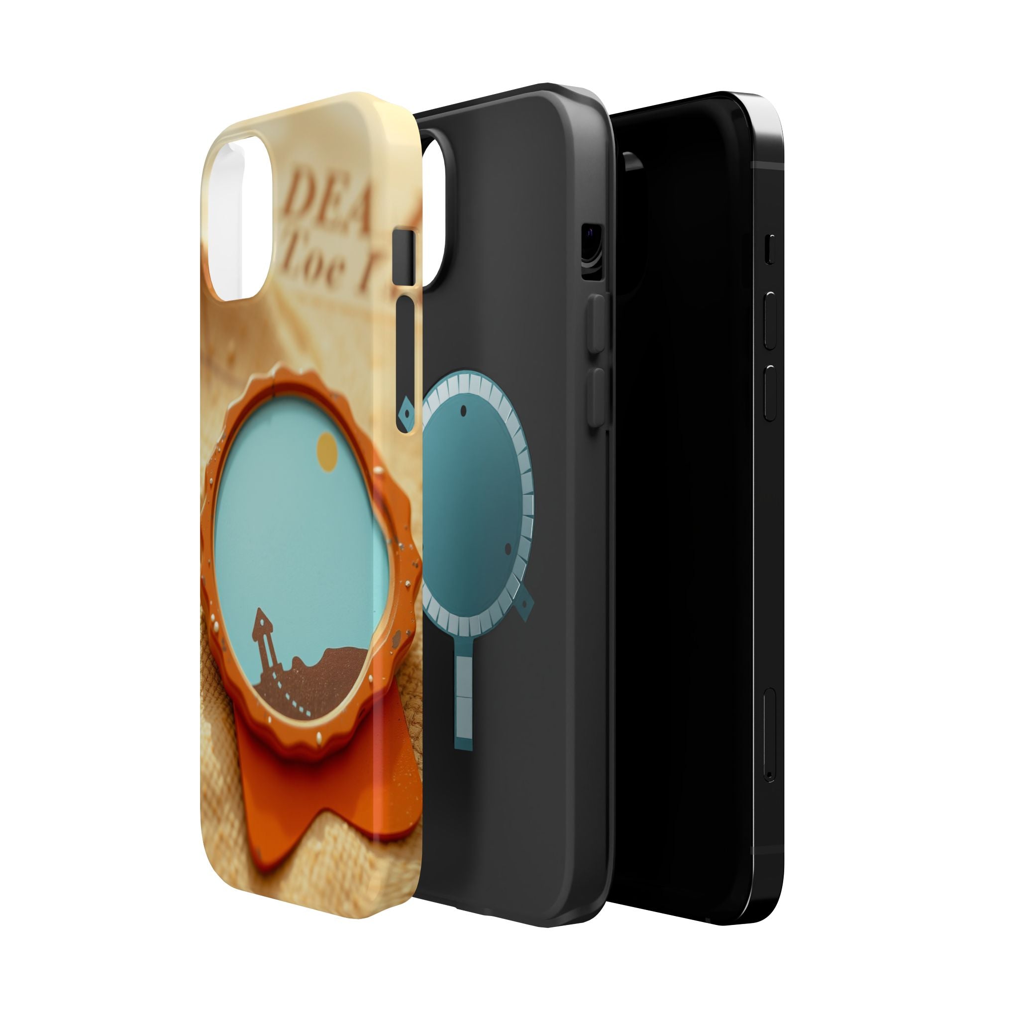 iPhone Burnt Orange And Sand Retro Travel Badge Soft Finish Everyday Case · iPho