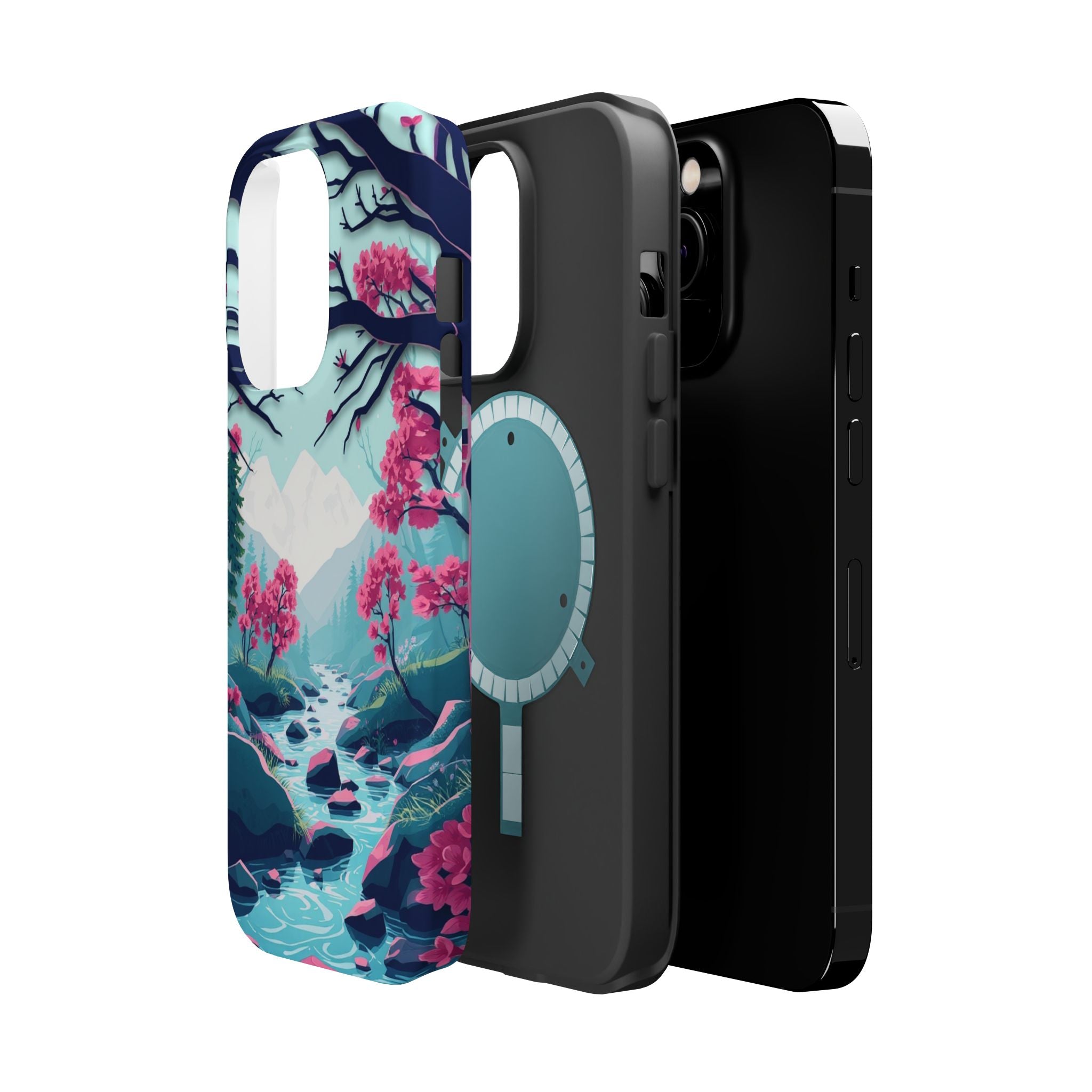 iPhone Cyan And Magenta Spring Creek Slim Everyday Designer Case · iPhone Case