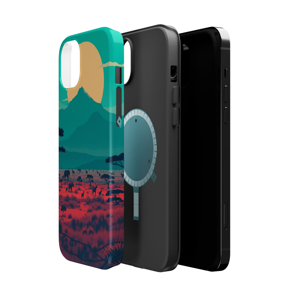 iPhone Savanna Horizon Vintage Retro Poster Slim iPhone Everyday · iPhone Case