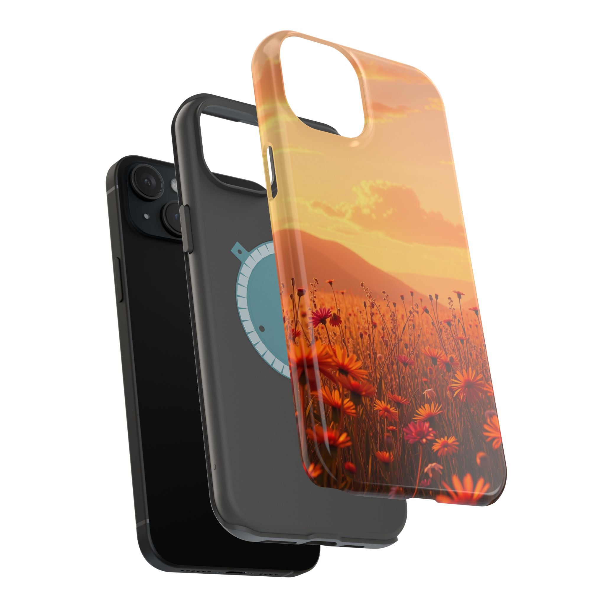 iPhone Sunset Amber And Peach Wildflower Field Soft iPhone Finish · iPhone Case