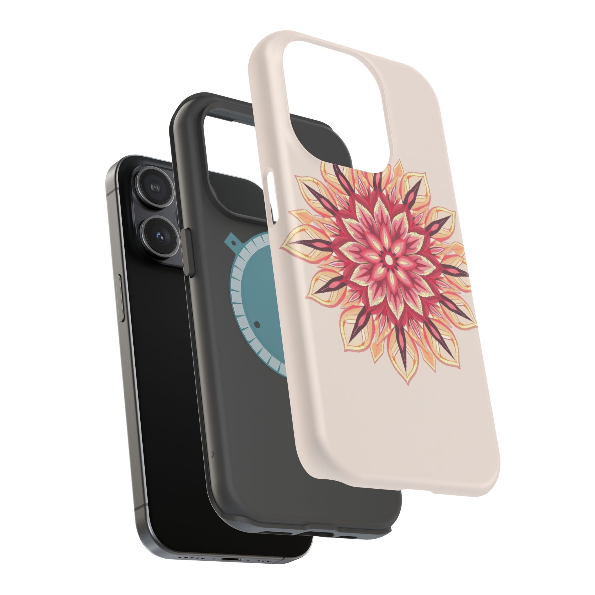 iPhone Floral Mandala Pixel Art -Bit Slim Everyday Designer Case · iPhone Case