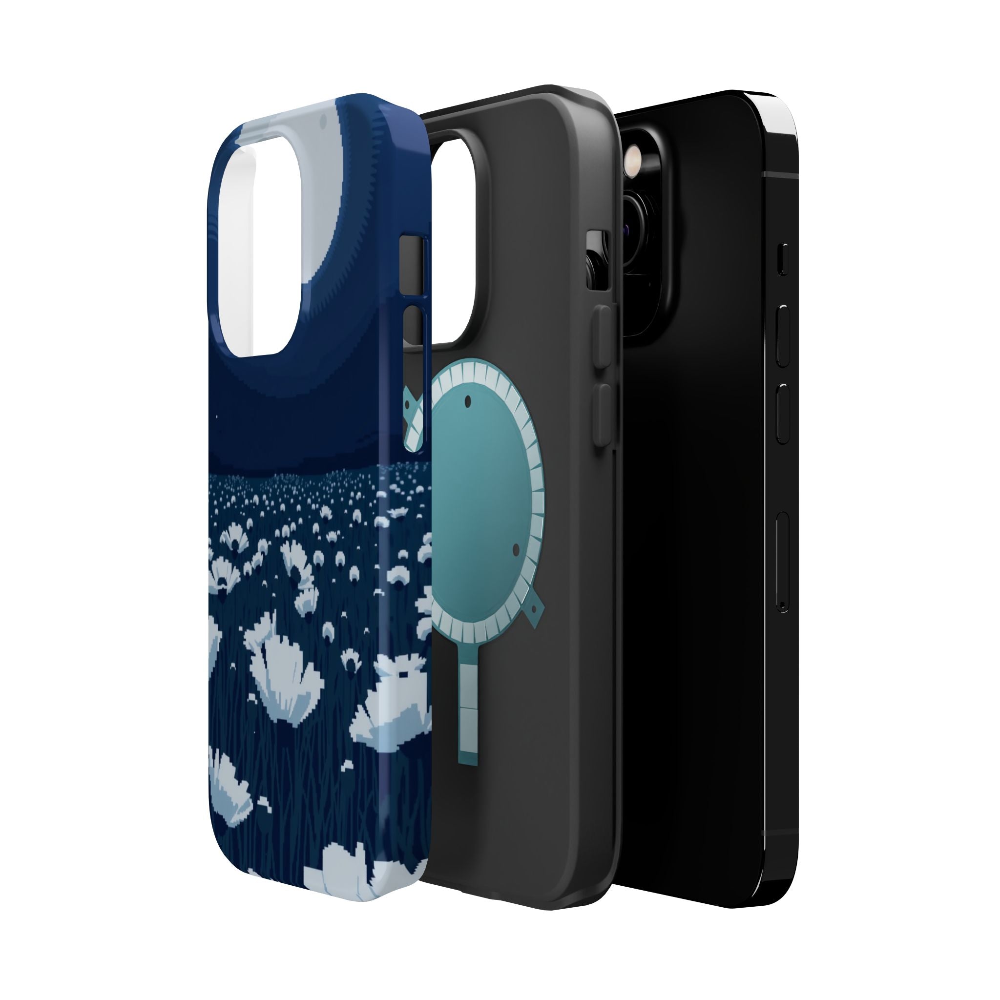 iPhone Poppy Field Pixel Art -Bit Bold Modern Everyday Snap Case · iPhone Case