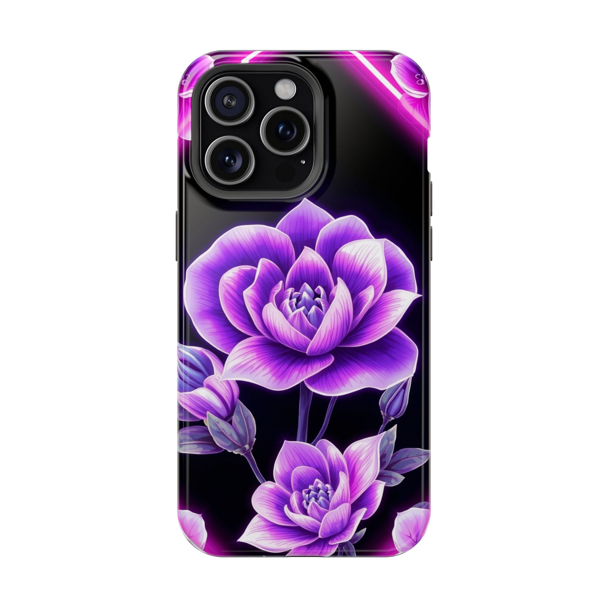 iPhone Floral Ombre Neon Cyberpunk Bold Modern Everyday Snap Case · iPhone Case