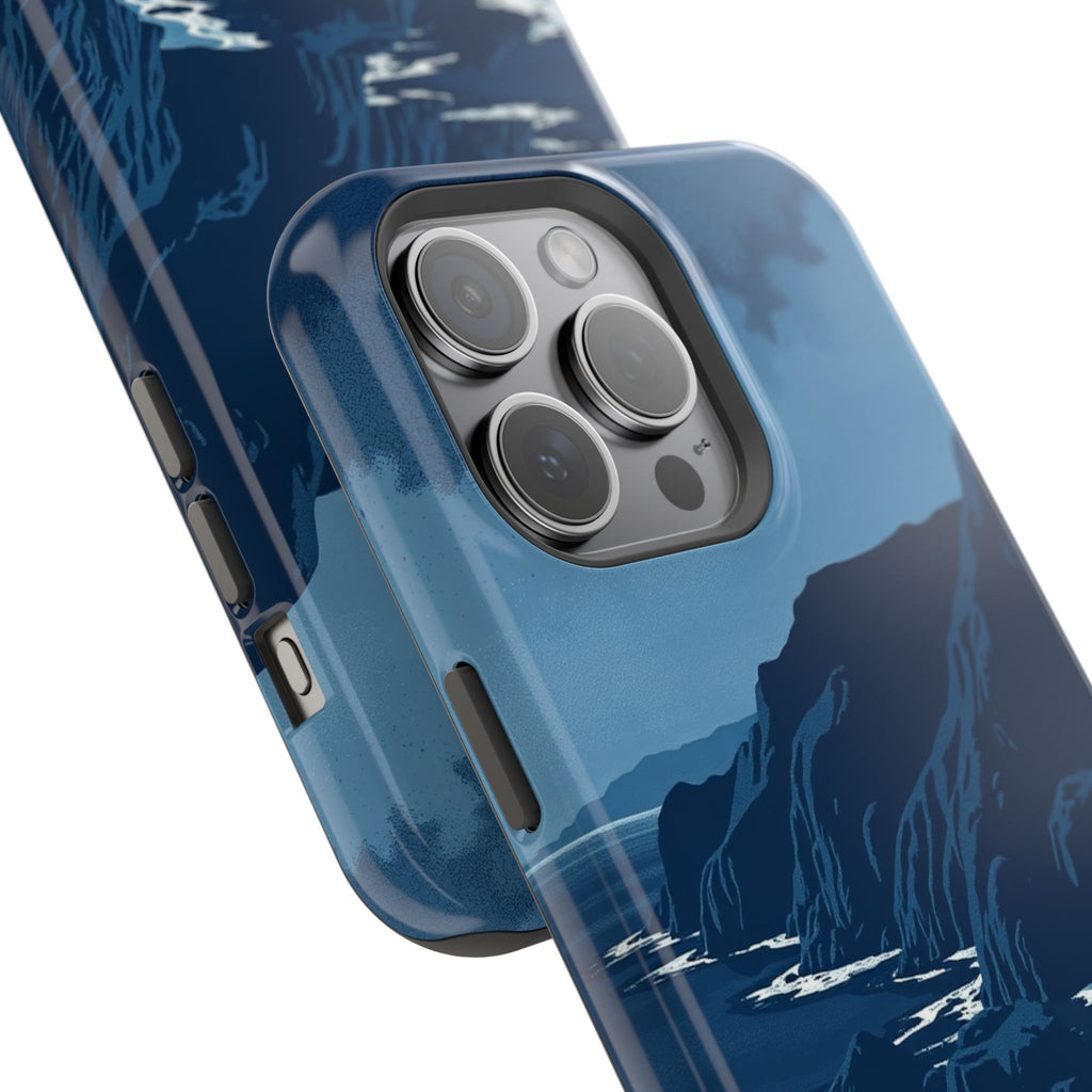 iPhone Midnight Blue And Silver Hibiscus Coast Carry Case Slim Snap Case · iPhon