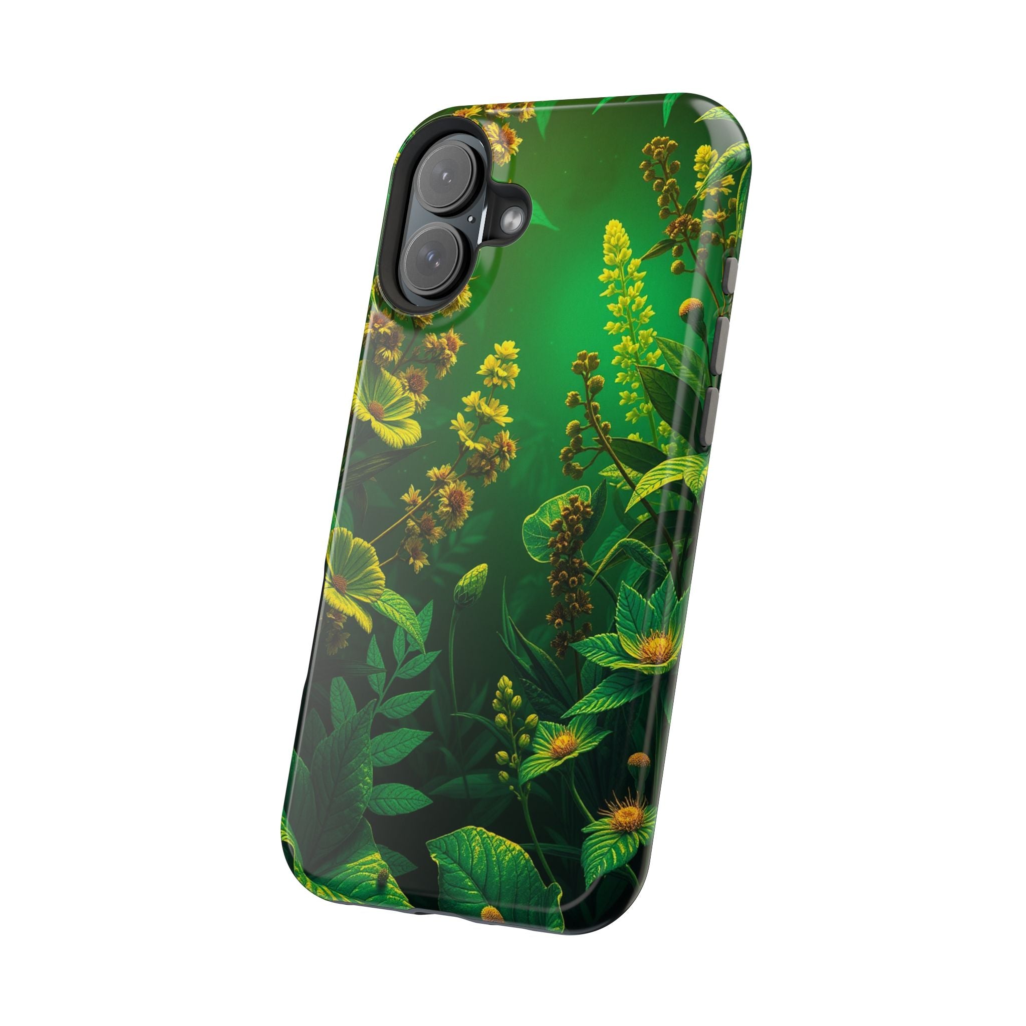 iPhone Emerald Green And Gold Vintage Botanicals Print Slim Snap Case · iPhone C