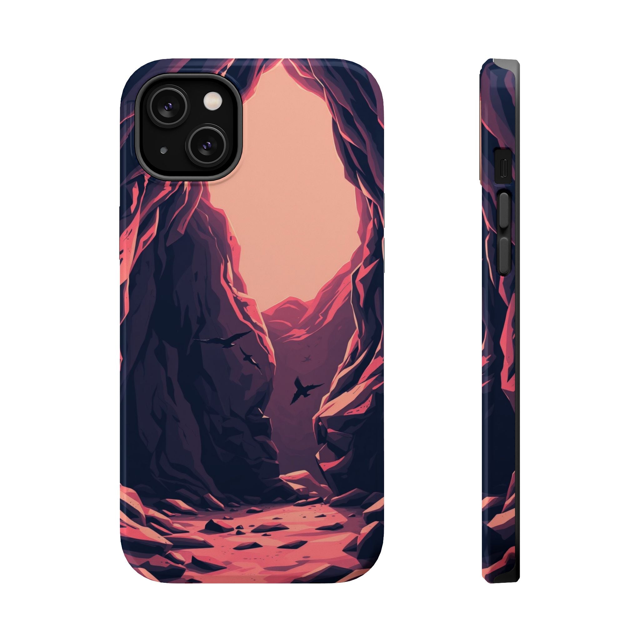 iPhone Rose Pink And Cream Dark Crystal Cave Slim Everyday Designer Case · iPhon