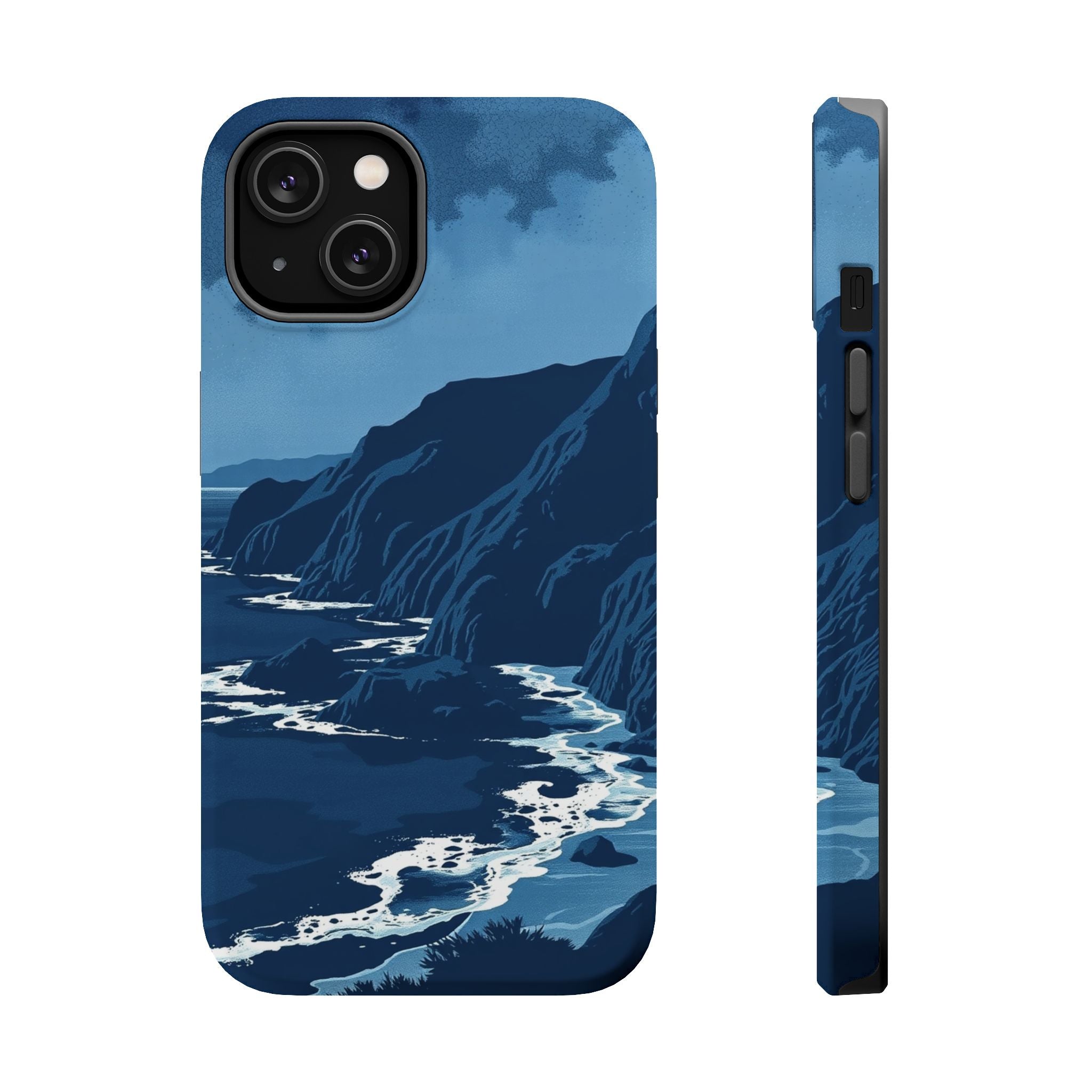iPhone Midnight Blue And Silver Hibiscus Coast Carry Case Slim Snap Case · iPhon