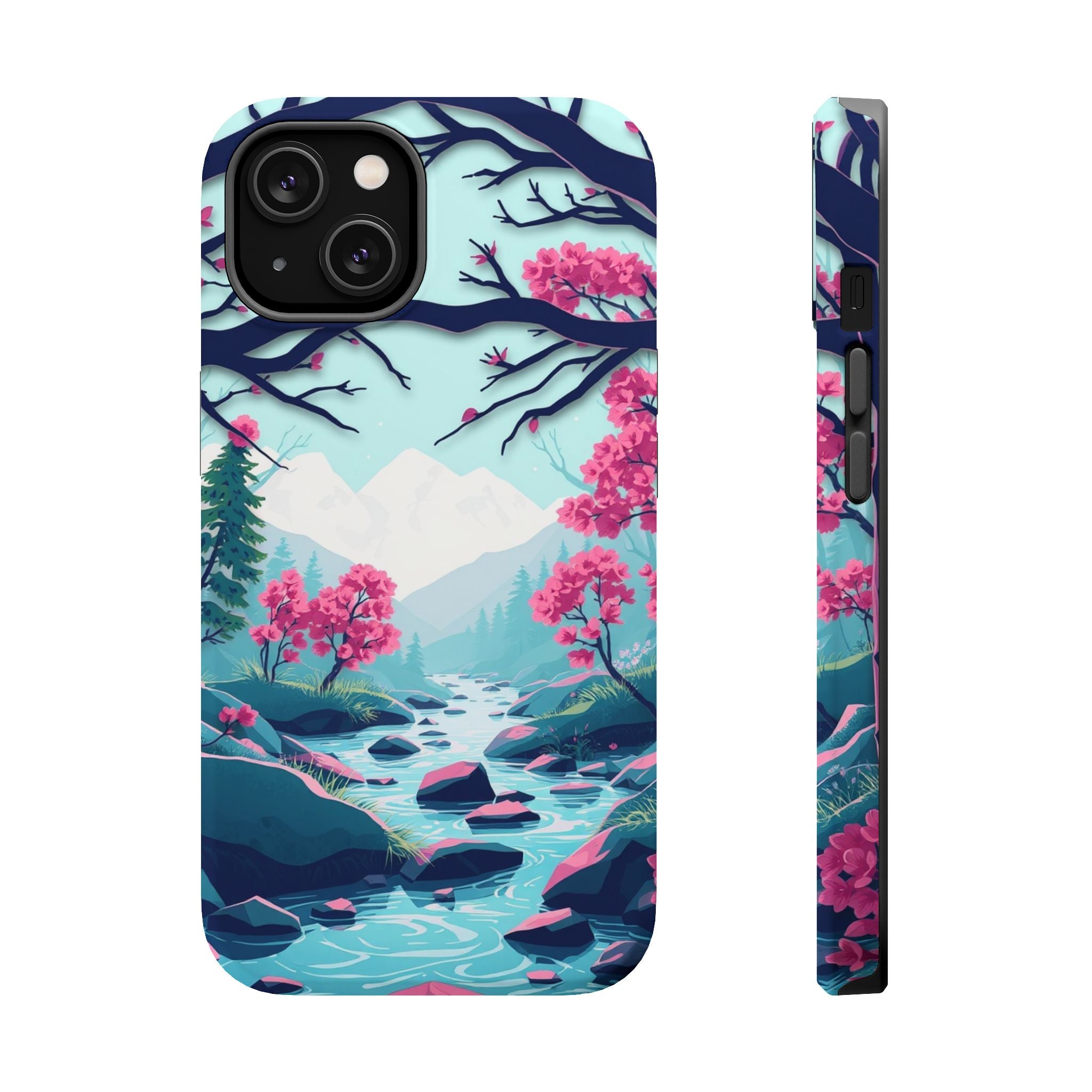 iPhone Cyan And Magenta Spring Creek Slim Everyday Designer Case · iPhone Case