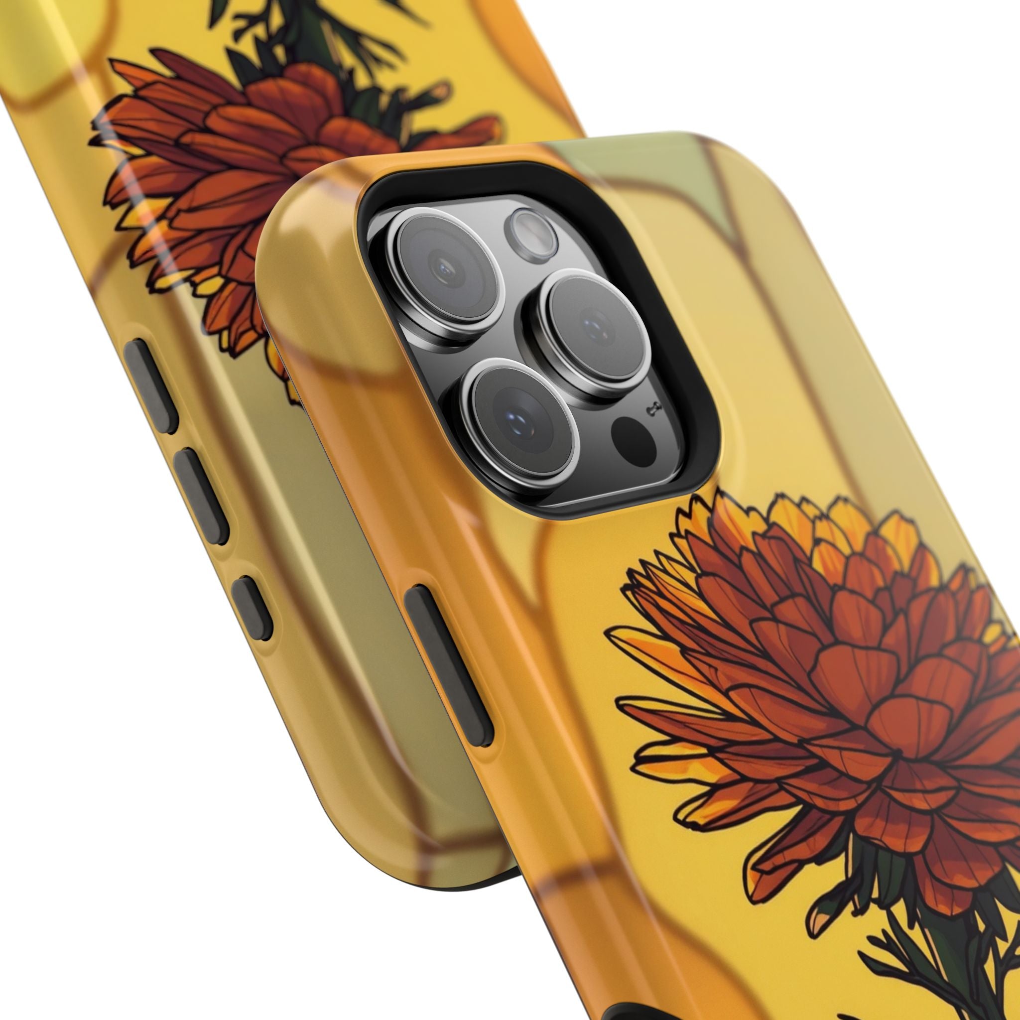 iPhone Sunset Amber And Peach Ranunculus Stack Soft iPhone Finish · iPhone Case