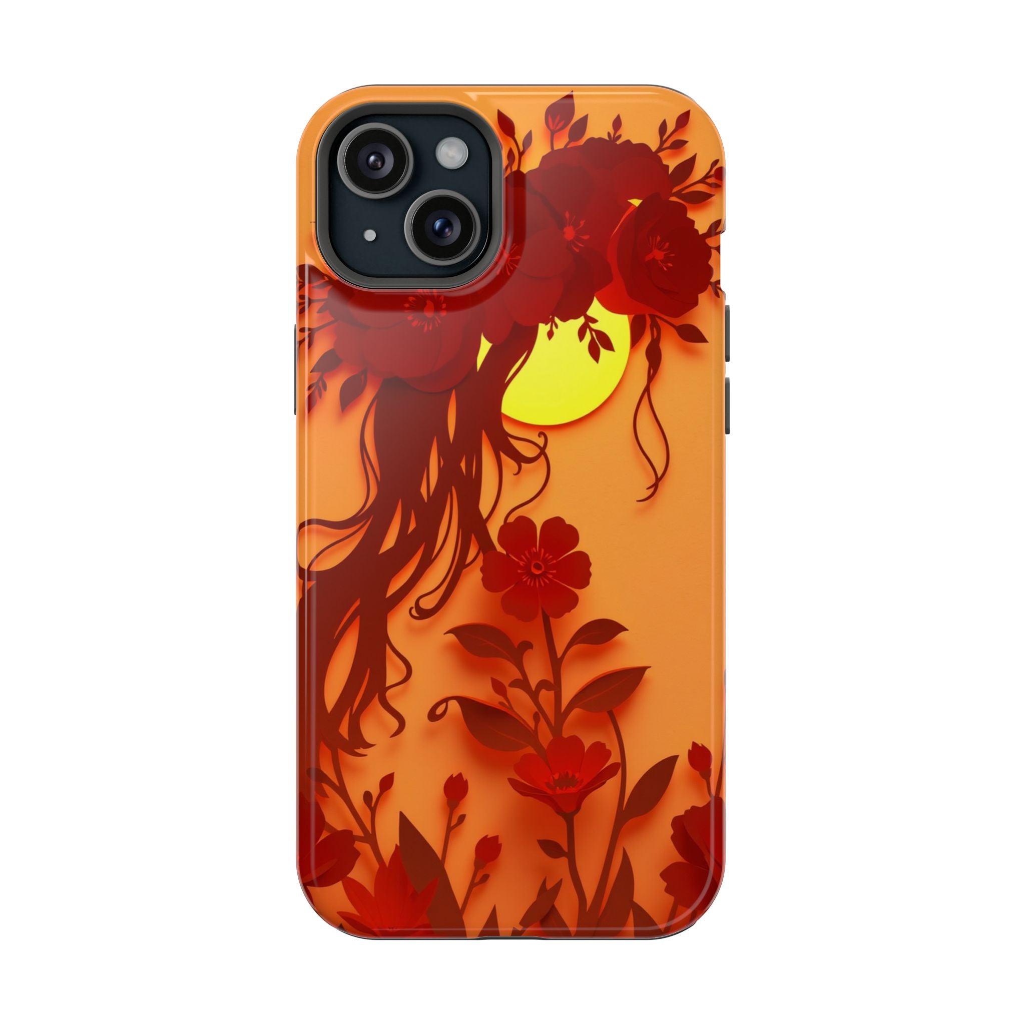 iPhone Sunset Amber And Peach Floral Crown Slim iPhone Everyday · iPhone Case