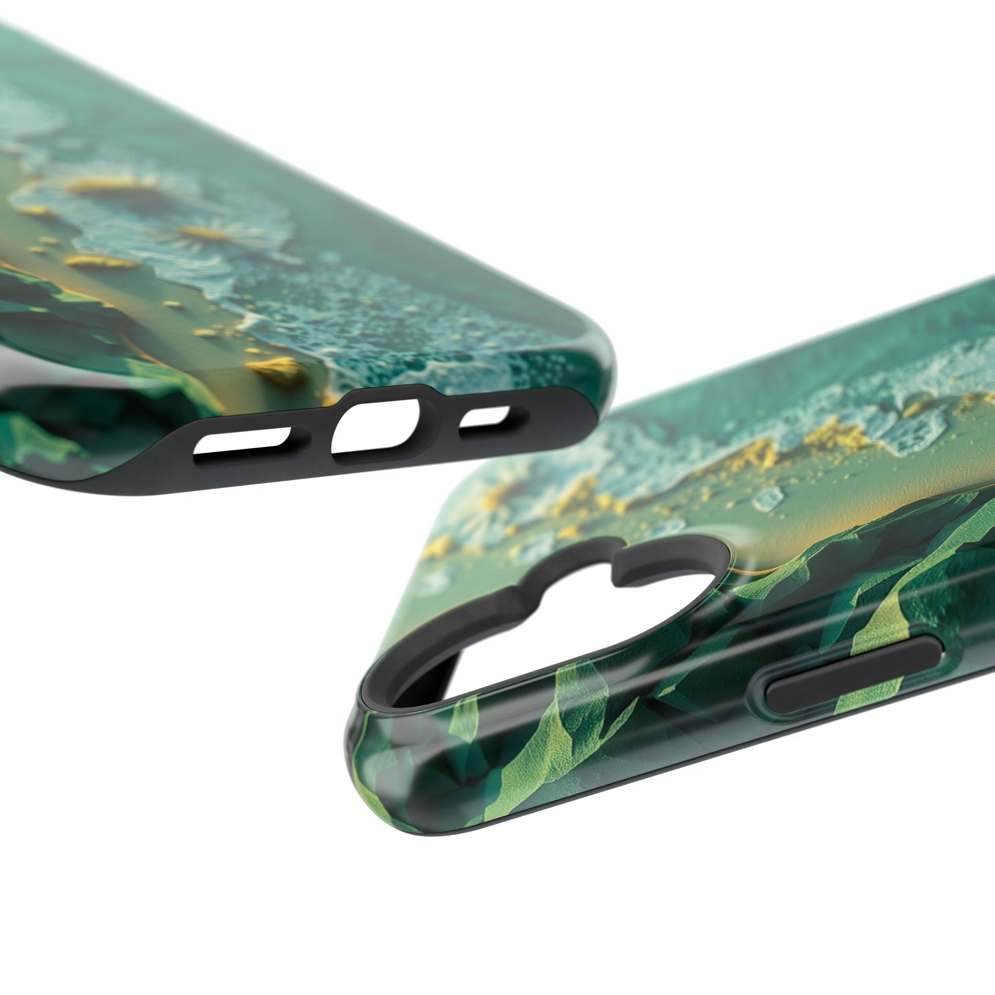 iPhone Emerald Green And Gold Shoreline Aerial Soft iPhone Finish · iPhone Case