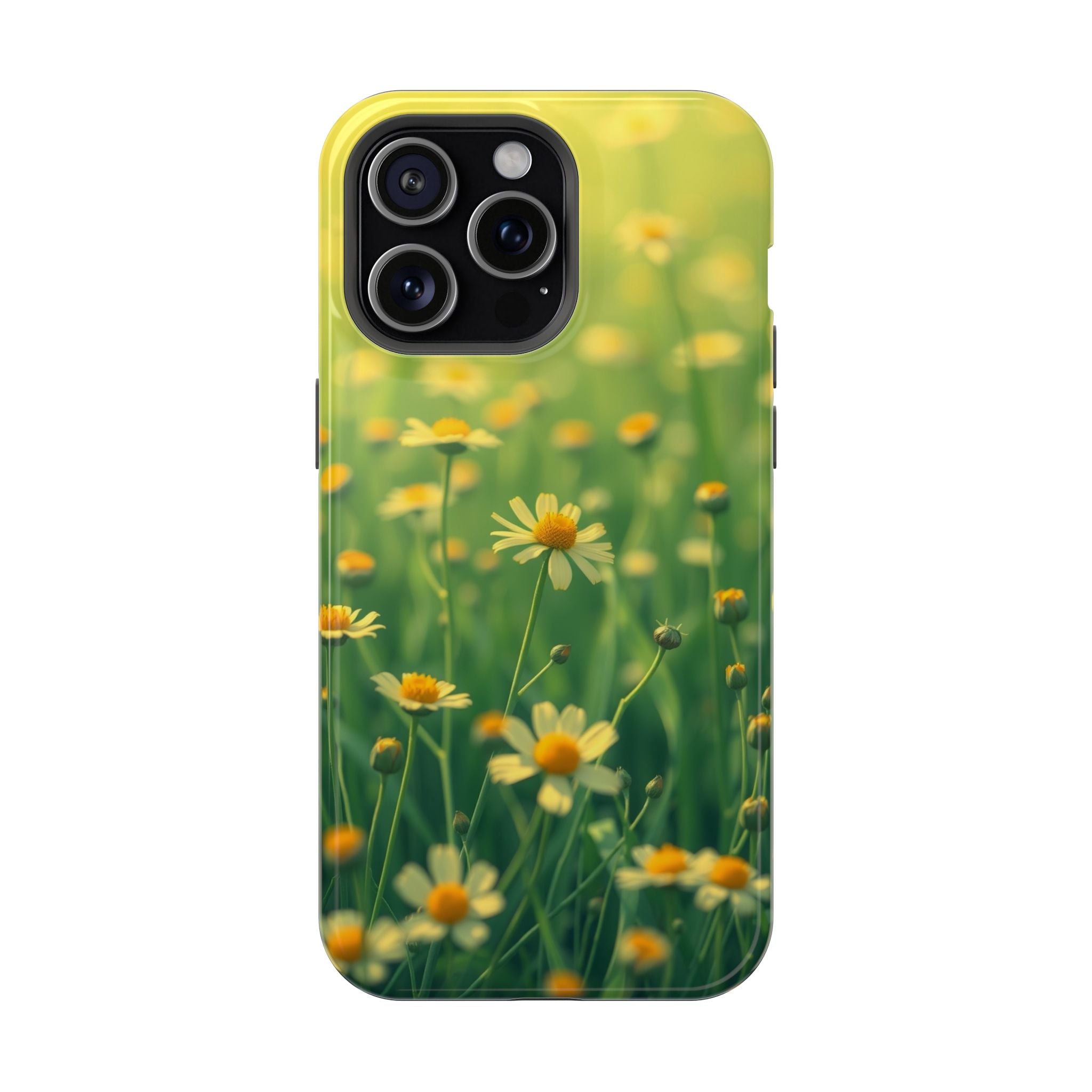 iPhone Emerald Green And Gold Wildflower Field Soft Finish Everyday · iPhone Cas