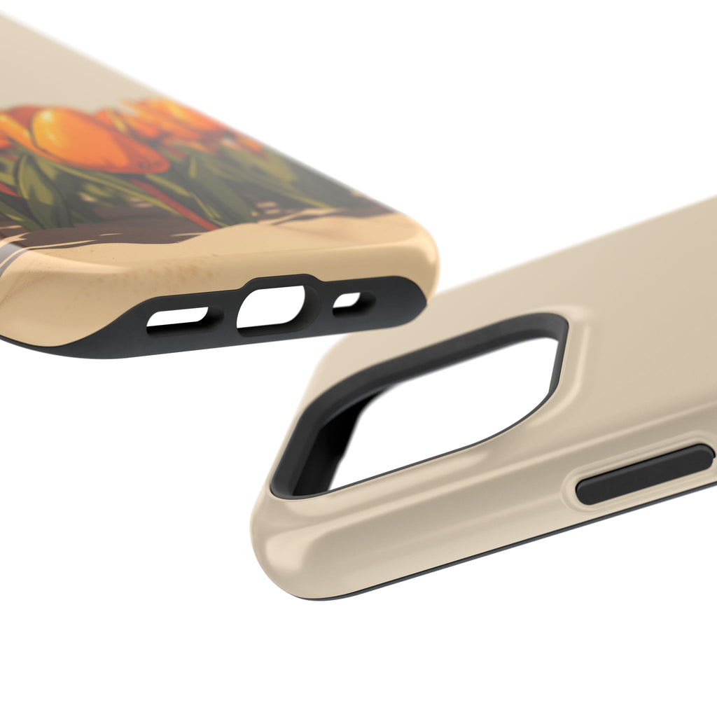 iPhone Burnt Orange And Sand Tulip Row Slim Everyday Designer Case · iPhone Case