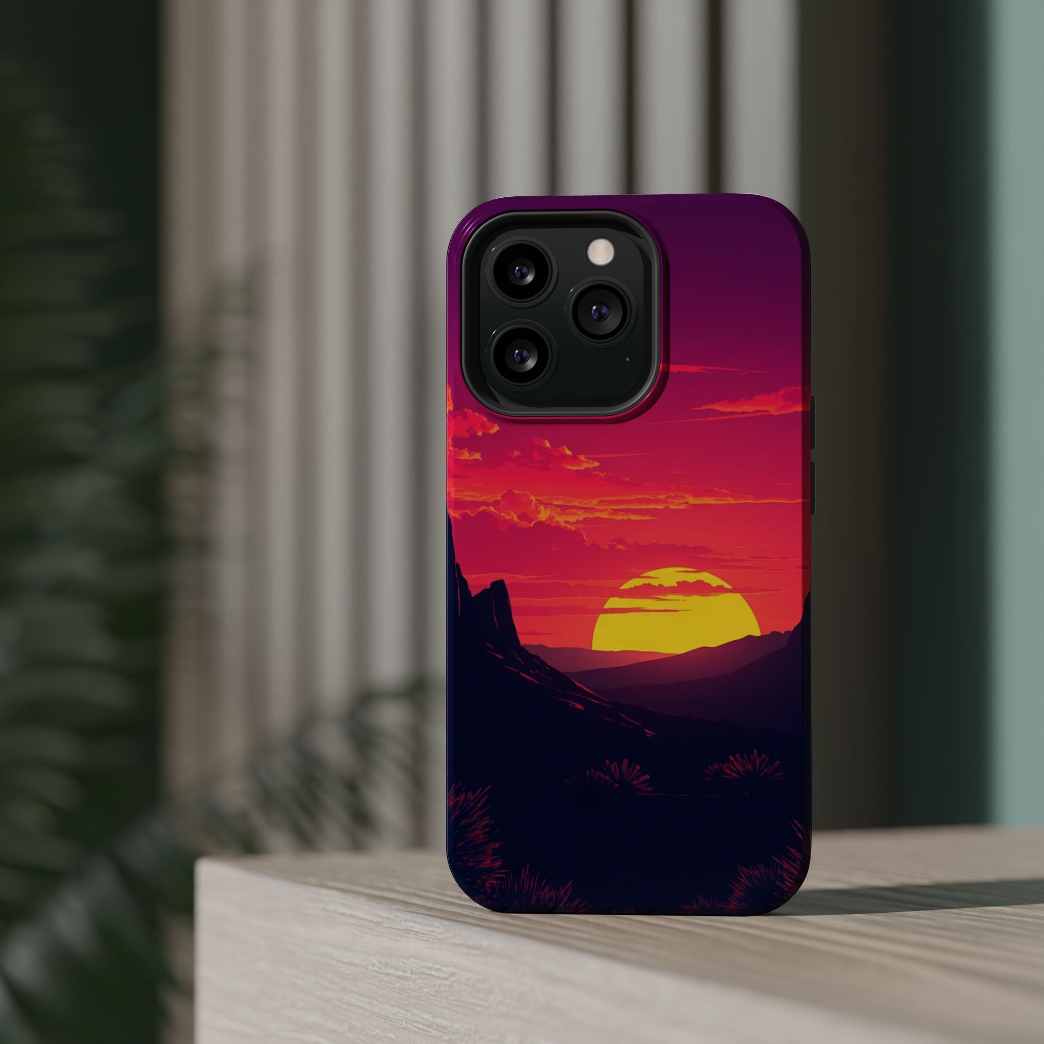 iPhone Cyan And Magenta Mesa Sunset Slim Everyday Designer Case · iPhone Case