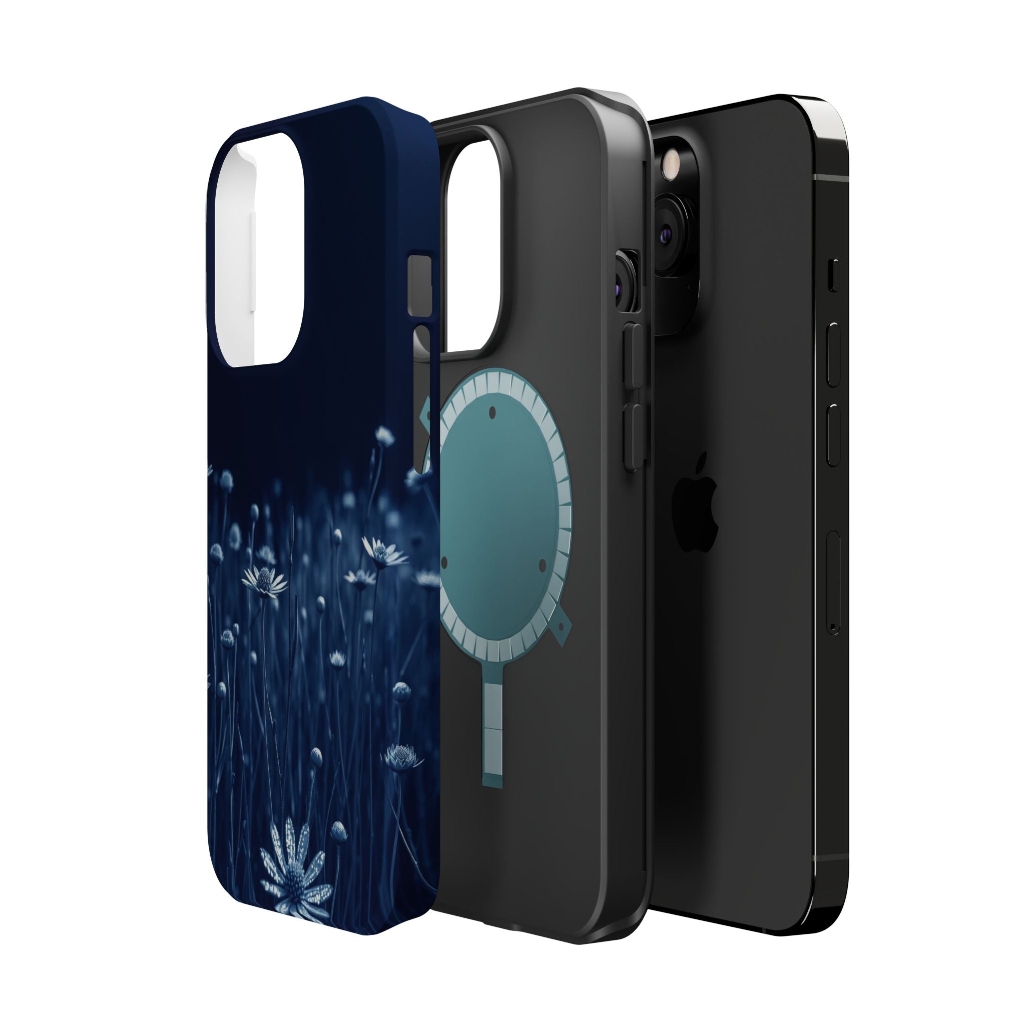iPhone Midnight Blue And Silver Wildflower Field Clean iPhone Minimal · iPhone C