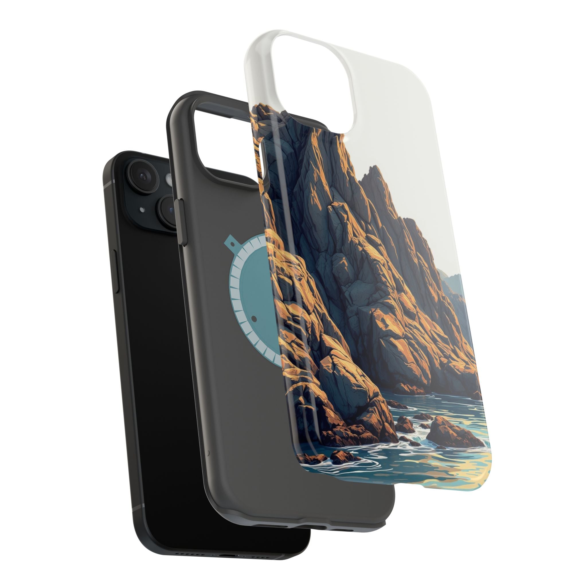 iPhone Mustard And Rust Rocky Coastline Slim Everyday iPhone Designer · iPhone C