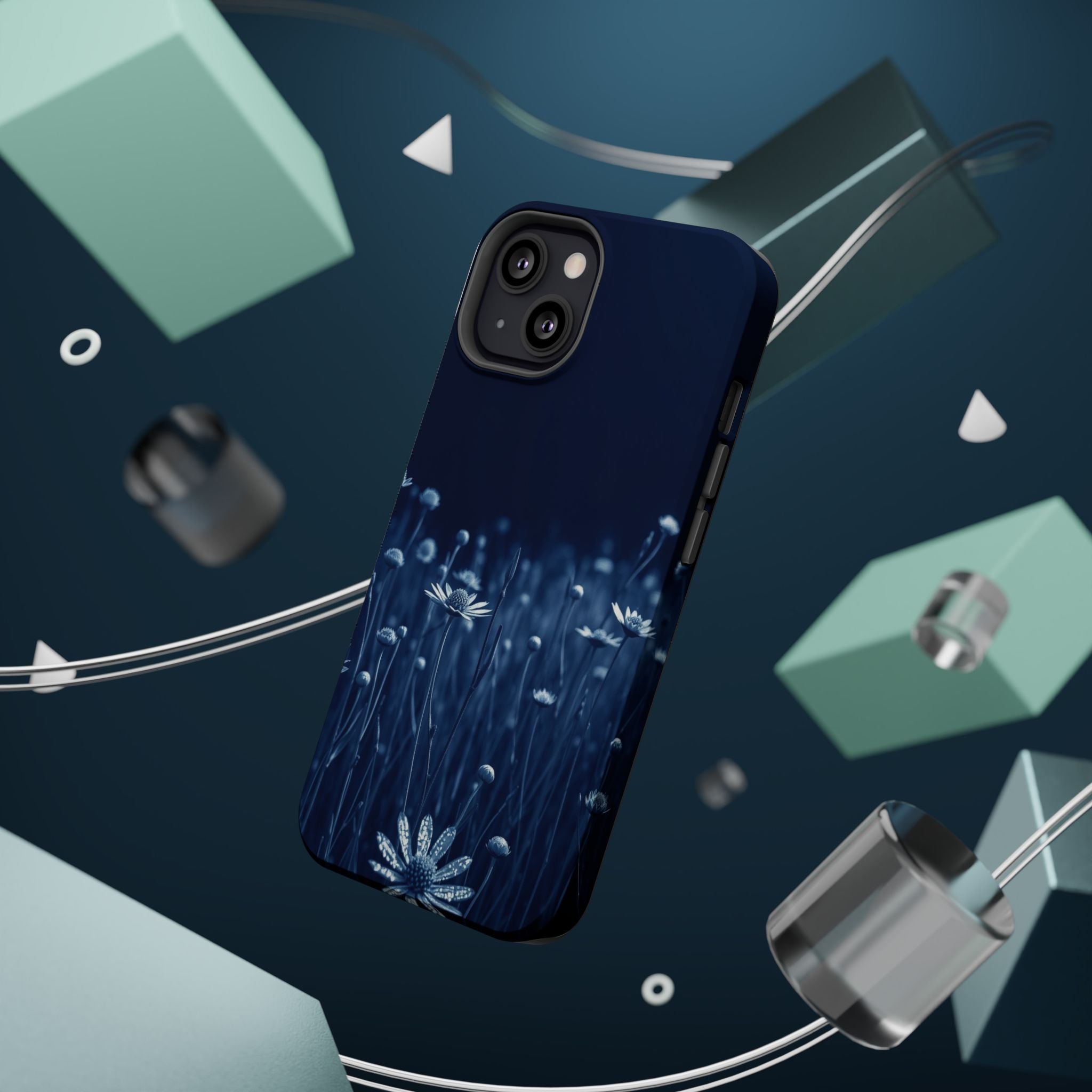 iPhone Midnight Blue And Silver Wildflower Field Clean iPhone Minimal · iPhone C